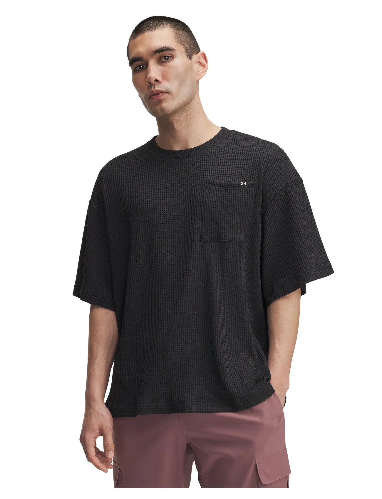 Under Armour Ua Rival Waffle Crew, L, Black, T-Shirts > Kortærmede, Herre