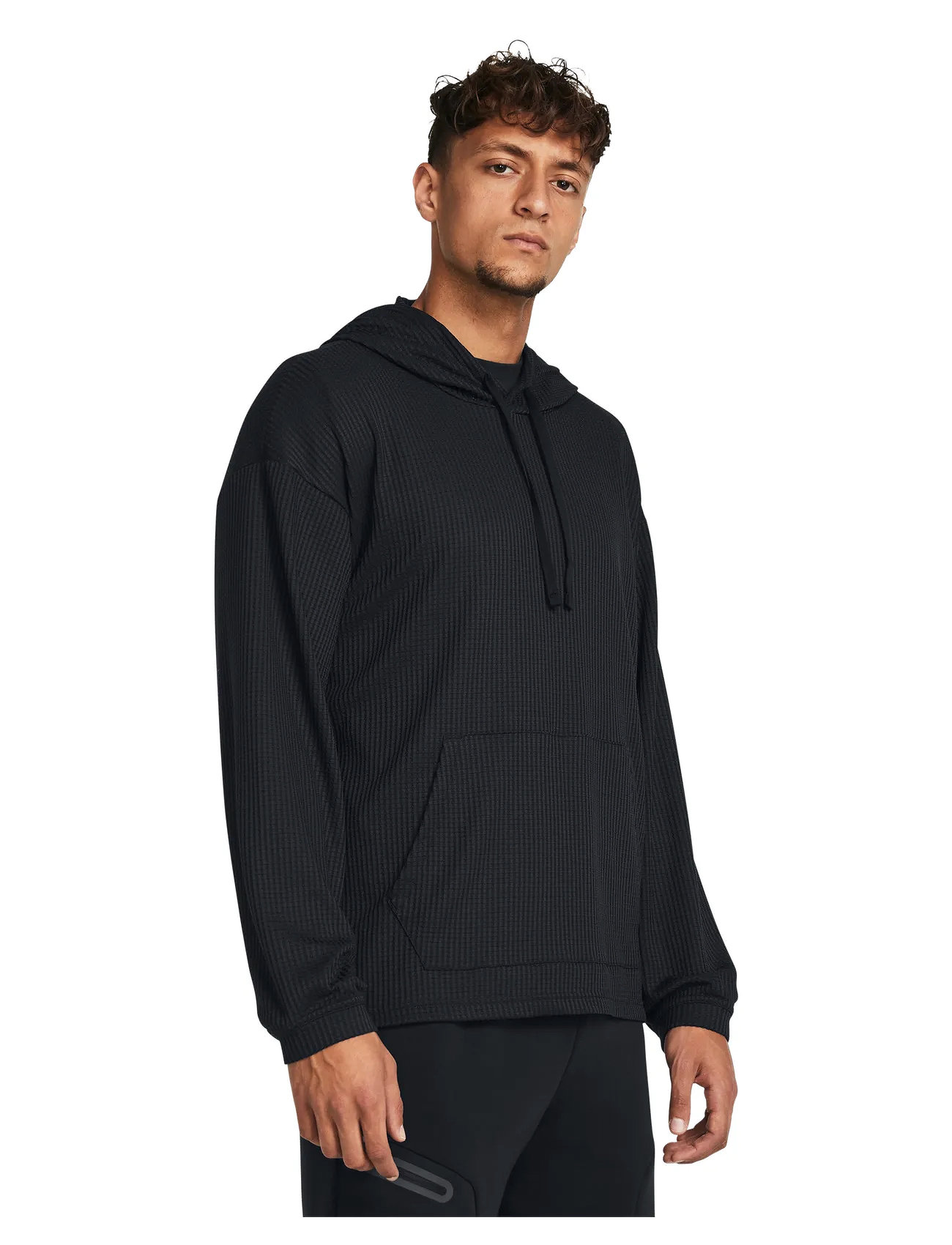 Under Armour Ua Rival Waffle Hoodie, XXL, Black, Sport Sweatshirts & Hoodies > Sport Hoodies, Herre