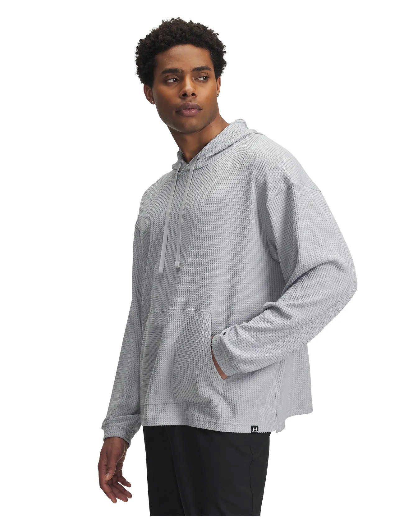 Under Armour Ua Rival Waffle Hoodie, XL, Grey, Sport Sweatshirts & Hoodies > Sport Hoodies, Herre