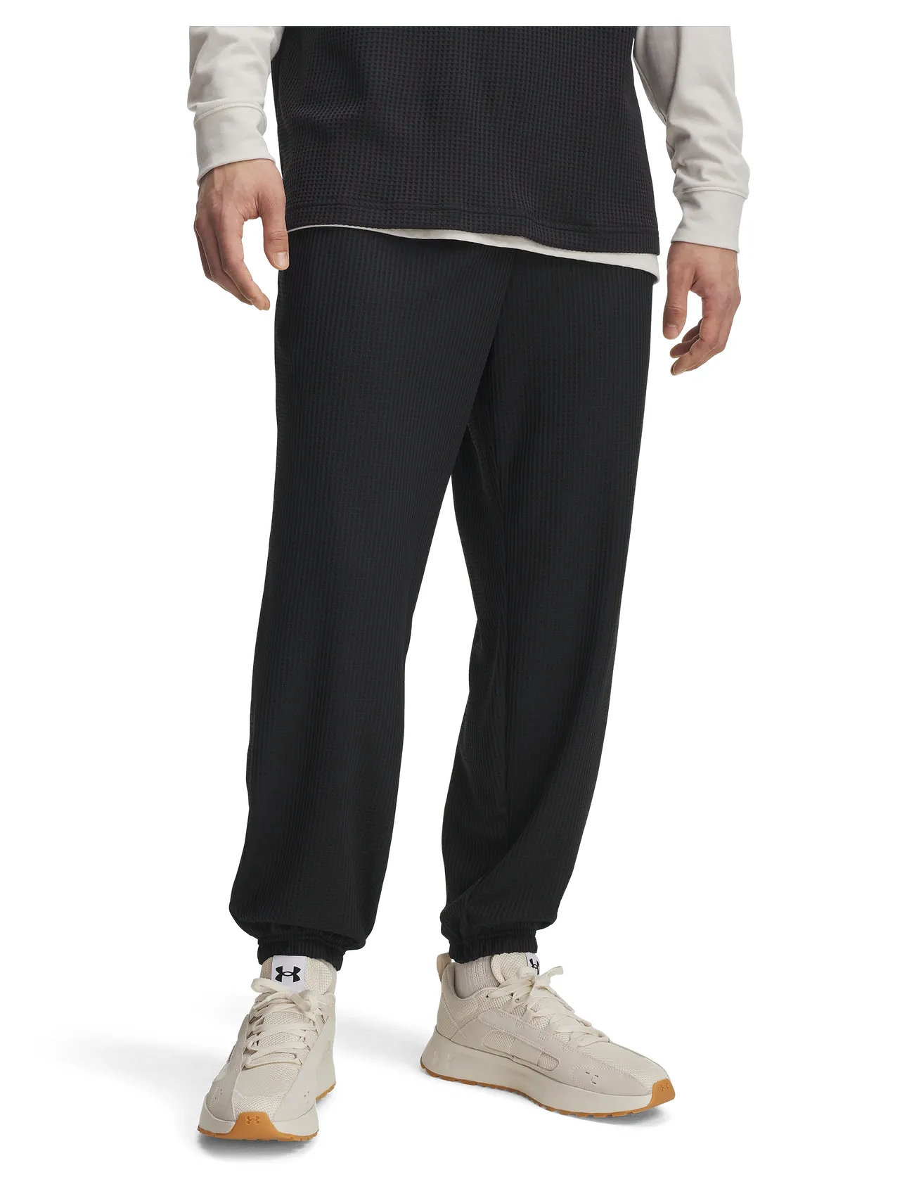Under Armour Ua Rival Waffle Jogger, S, Black, Sport Pants > Sport Sweatpants, Herre