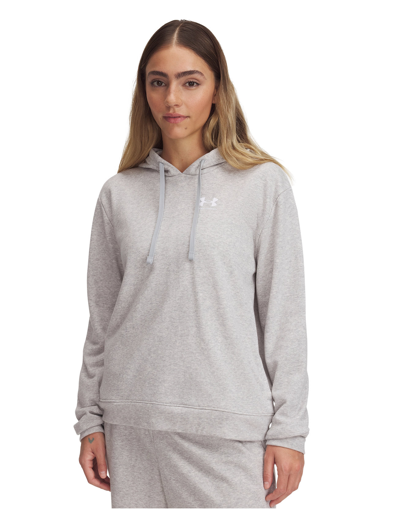 Under Armour Ua Rival Terry Hoodie, L, Grey, Sport Sweatshirts & Hoodies > Sport Hoodies, Dame