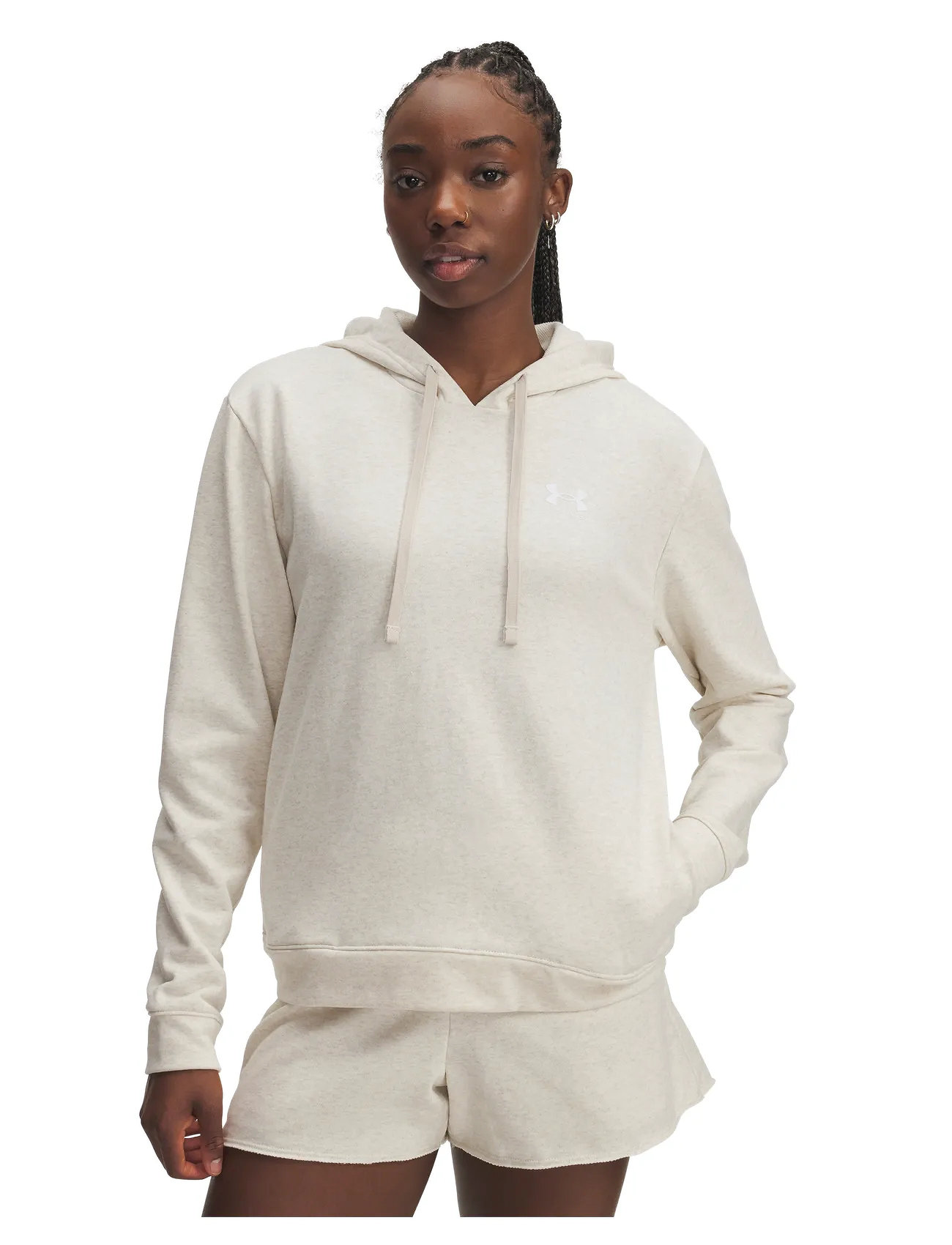Under Armour Ua Rival Terry Hoodie, XS, Beige, Sport Sweatshirts & Hoodies > Sport Hoodies, Dame