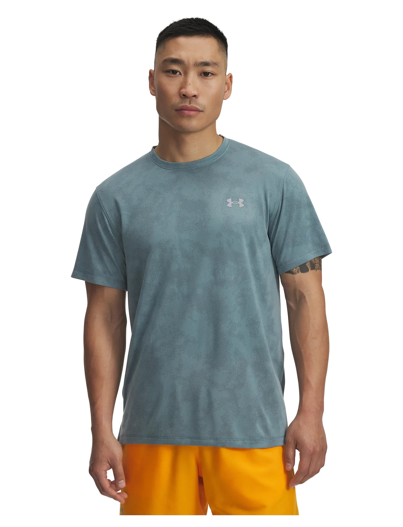 Under Armour Ua Launch Camo Ss, L, Grey, T-Shirts > Kortærmede, Herre