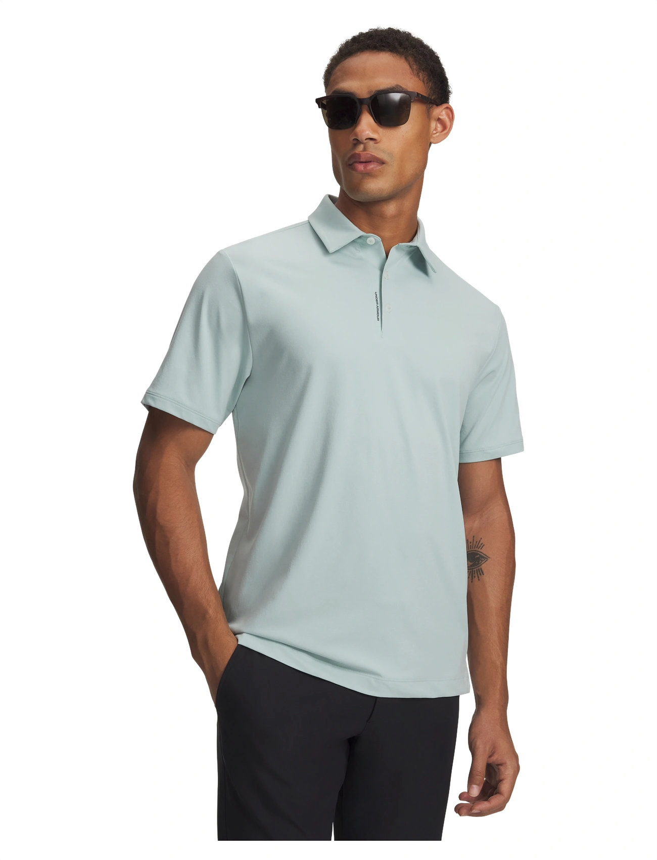 Under Armour Ua Drive Bonded Polo, L, Blue, Sport Polos > Sport Short-sleeved Polos, Herre
