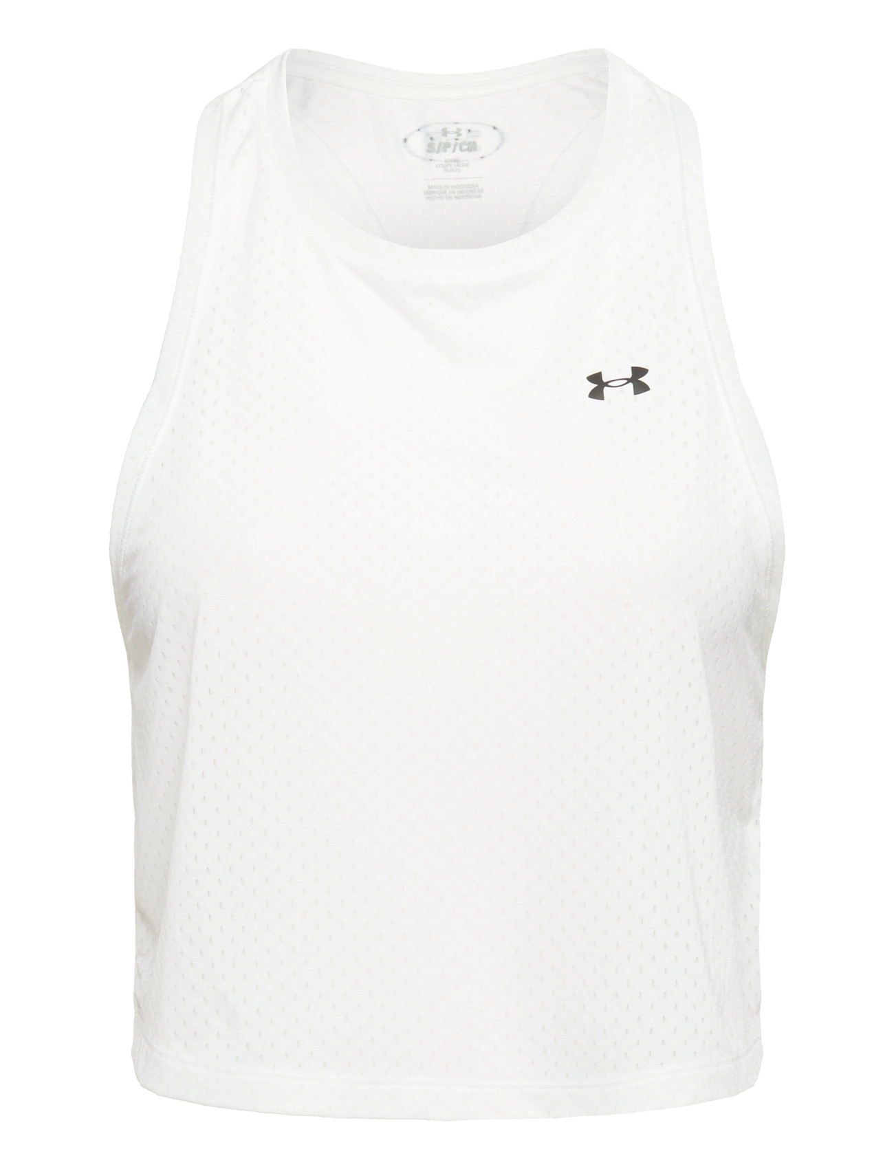 Under Armour Tech Sport Mesh Crop Tank, XXL, White, Sport Crop Overdele > Sport Sleeveless Crop Overdele, Dame