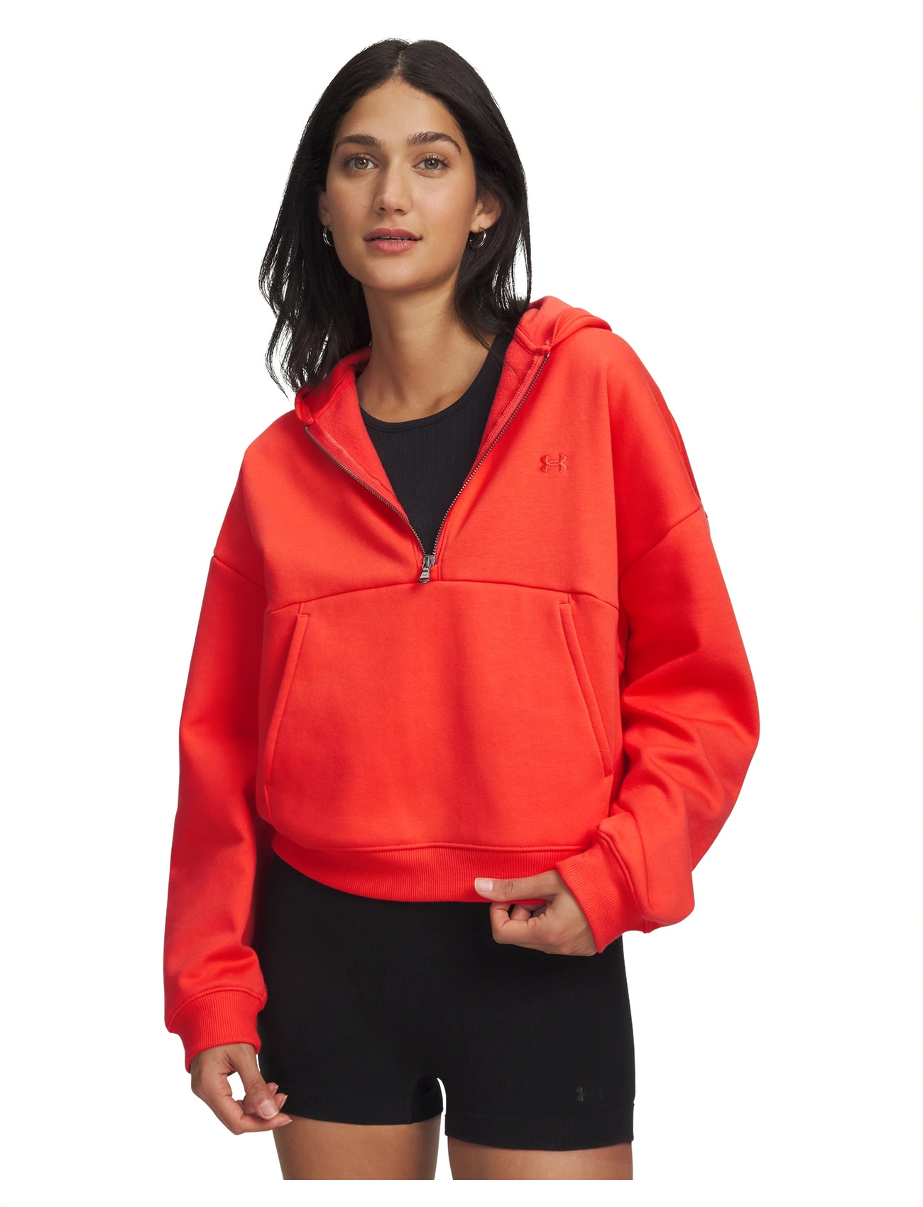 Under Armour Ua Icon Fleece Hz Hoodie, L, Red, Sport Sweatshirts & Hoodies > Sport Hoodies, Dame