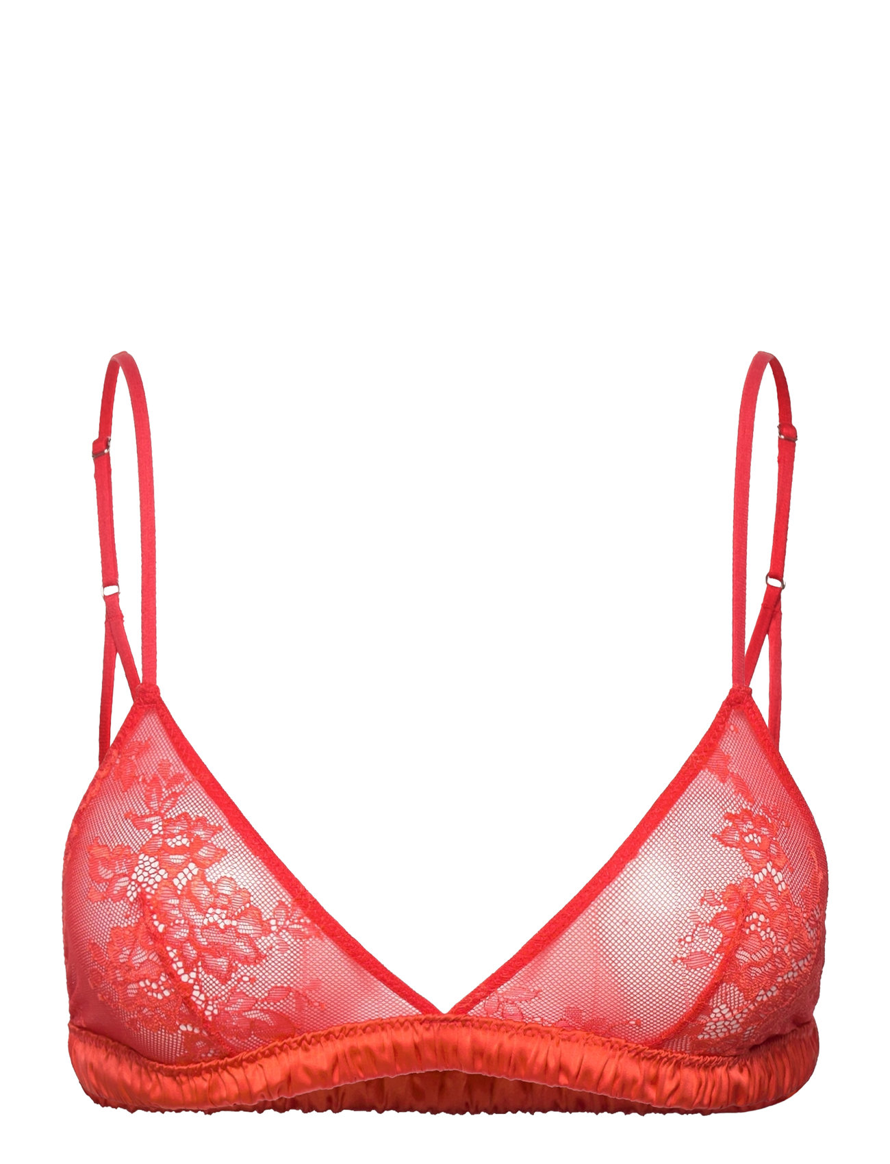 Lace Satin Triangle Bralette Red Understatement Underwear