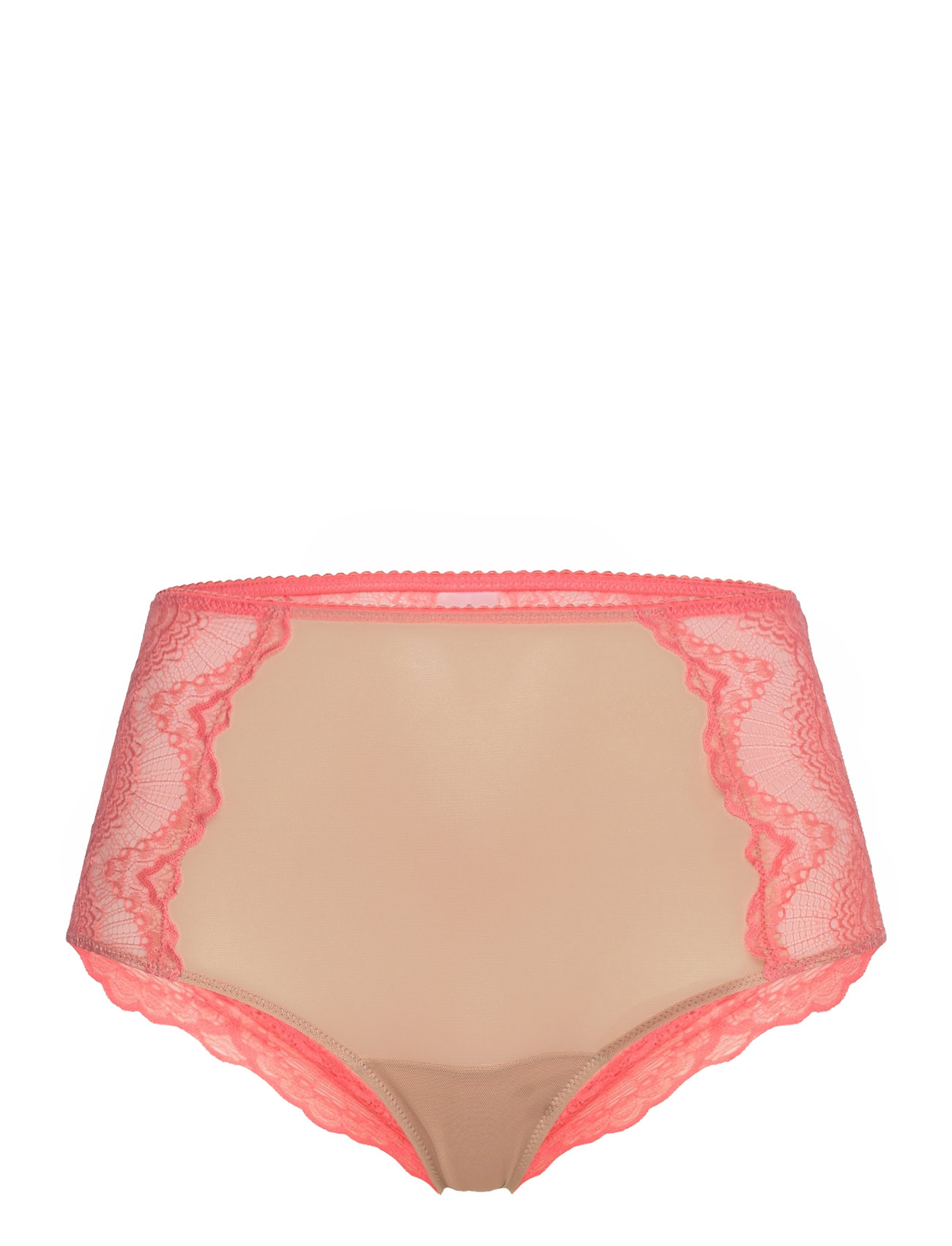 Lace Mesh Highwaist Briefs Coral Understatement Underwear