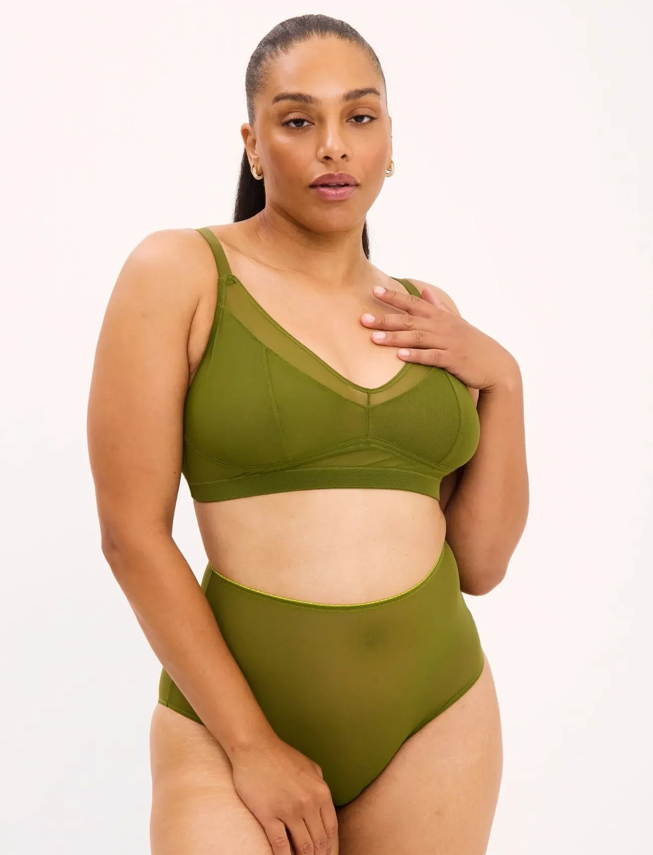 Understatement Underwear Mesh Support Bra, XS, Green, Bløde Bh'Er > Bralette, Dame