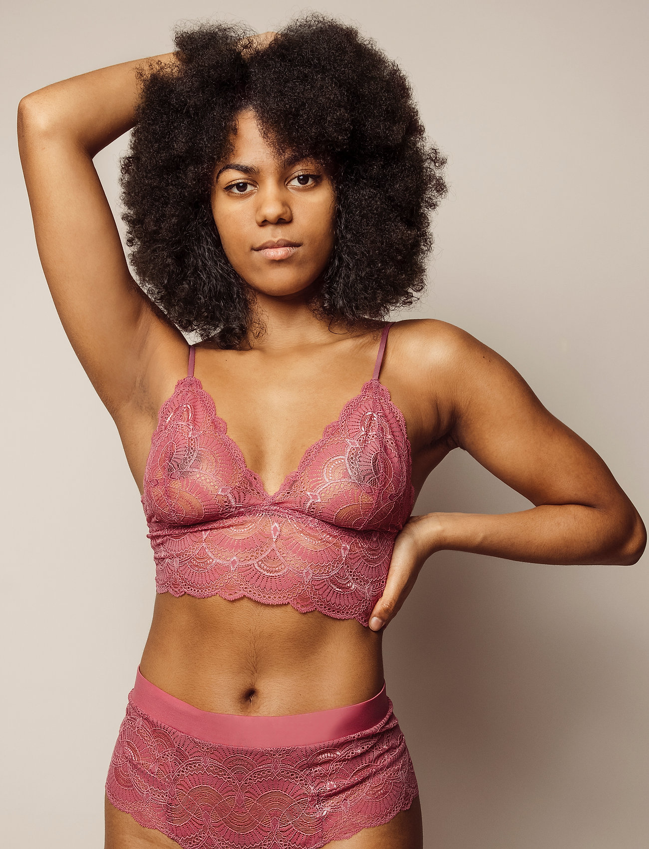 pink lace bralette top