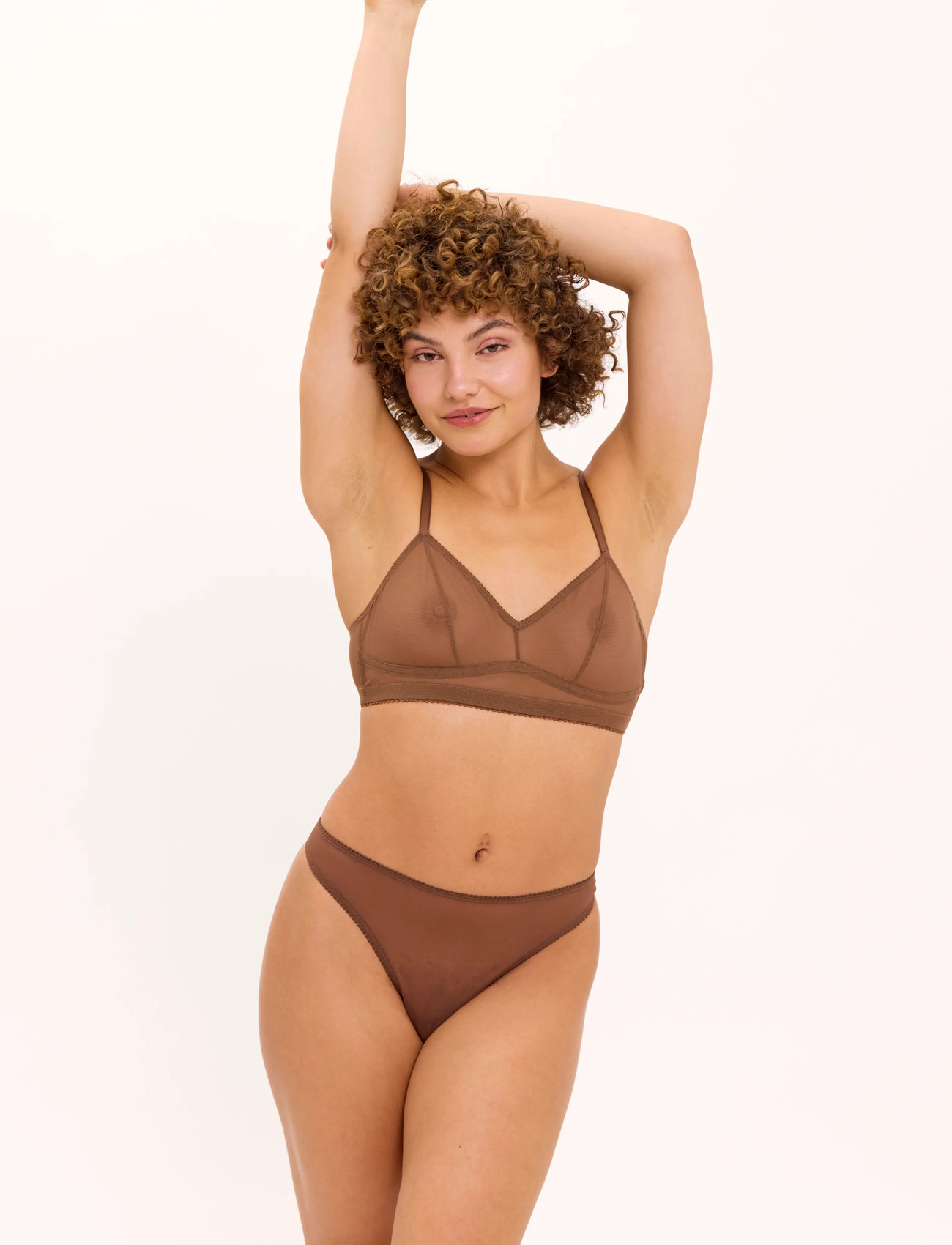 Understatement Underwear Mesh Balconette, L, Brown, Bh'Er Og Toppe > Balconette-Bh'Er, Dame