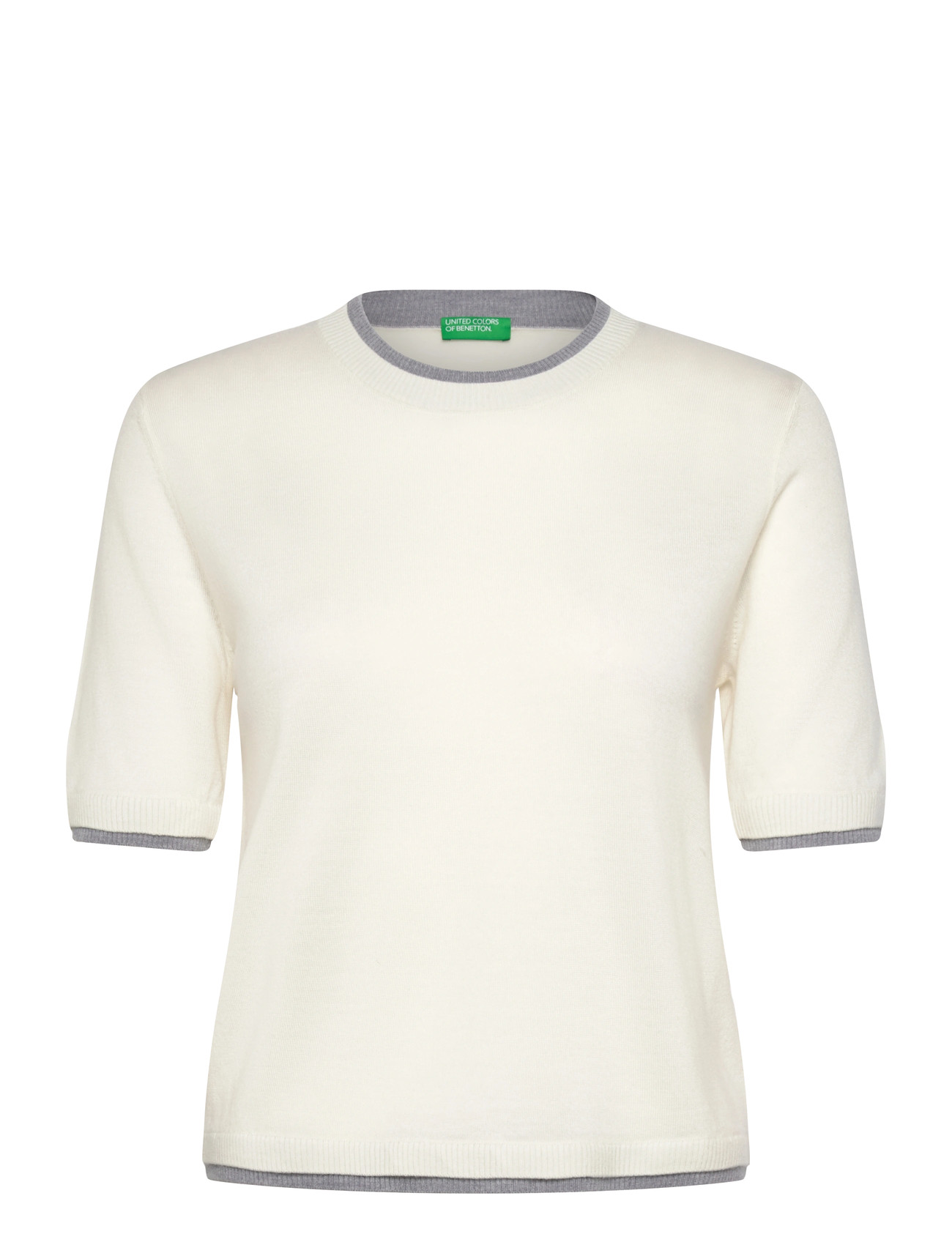 United Colors of Benetton Sweater, L, White, Strik > Trøjer, Dame