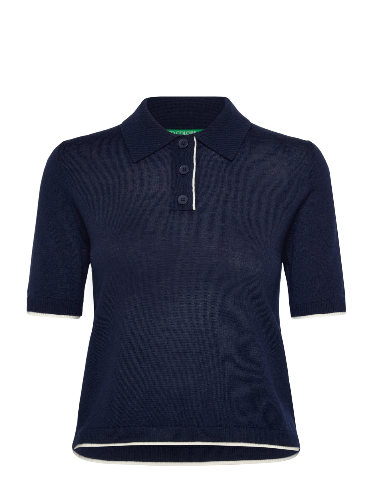 United Colors of Benetton H/S Polo Shirt, S, Navy, T-Shirts & Toppe > Kortærmede, Dame