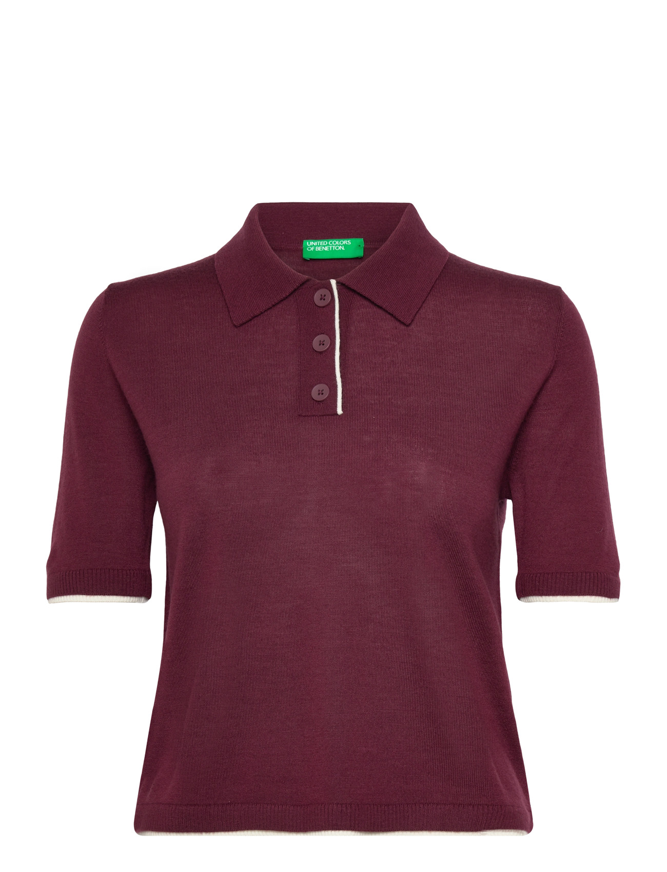 UNITED COLORS OF BENETTON H/S Polo Shirt Burgundy - M - Damen