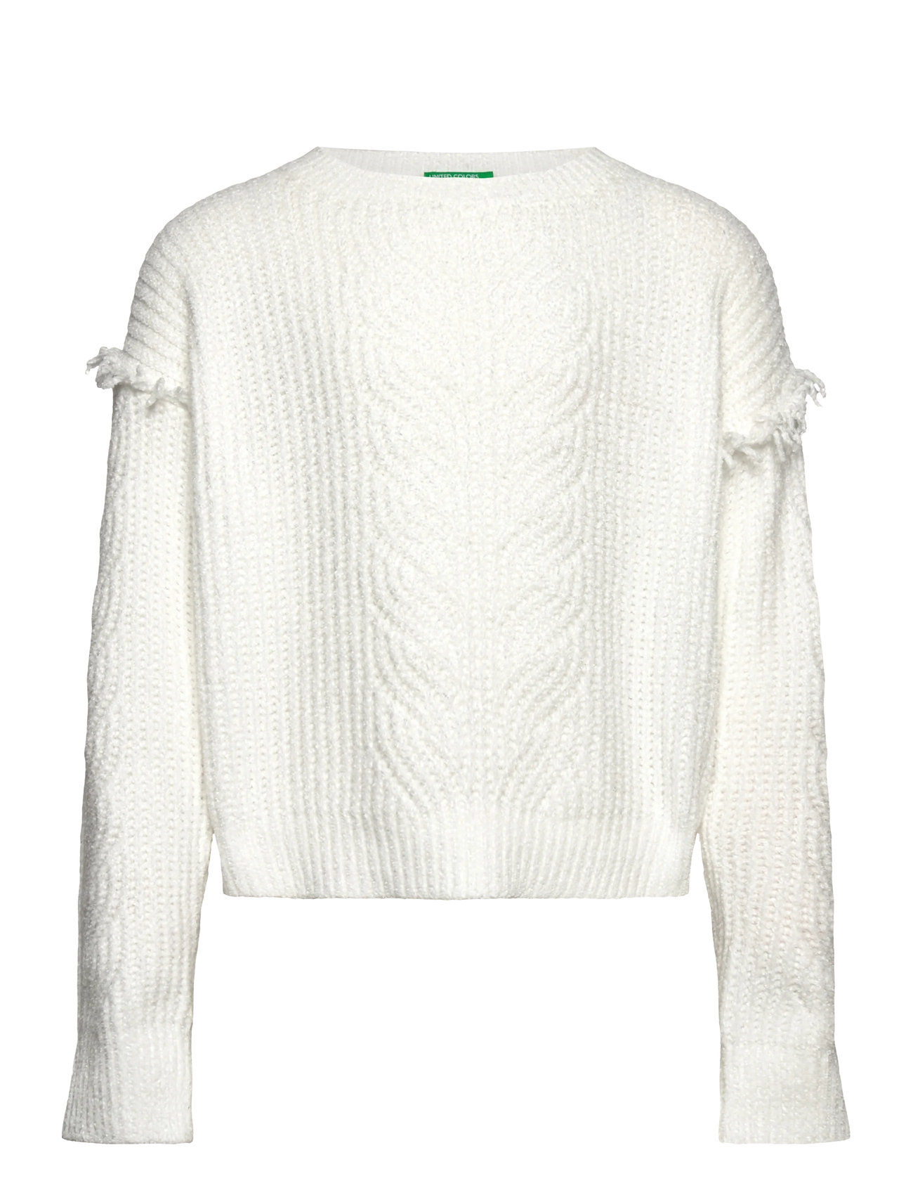 United Colors of Benetton Sweater L/S, 168, White, Strik > Pullovere, Børn