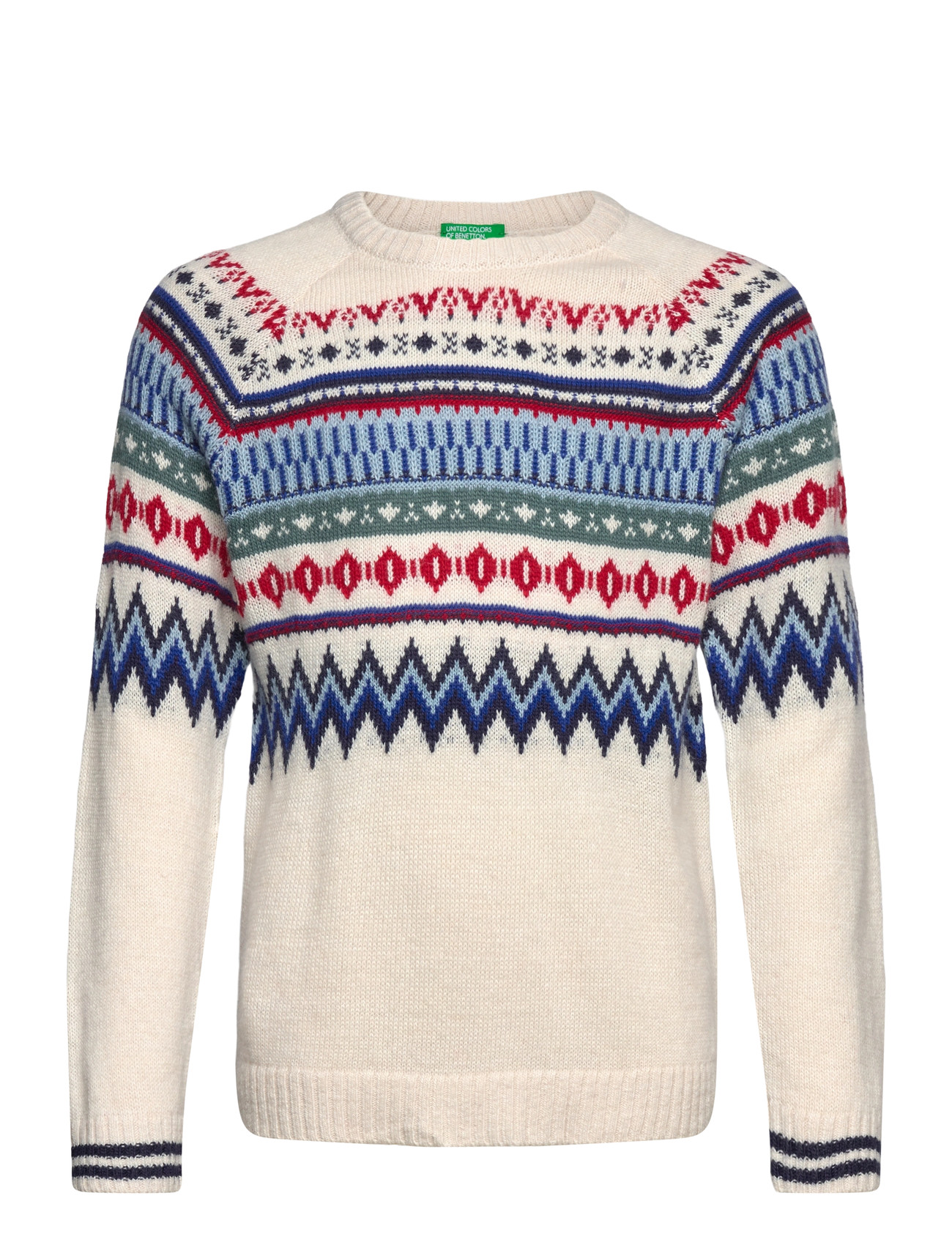 United Colors of Benetton Sweater L/S, 130, White, Strik > Pullovere, Børn