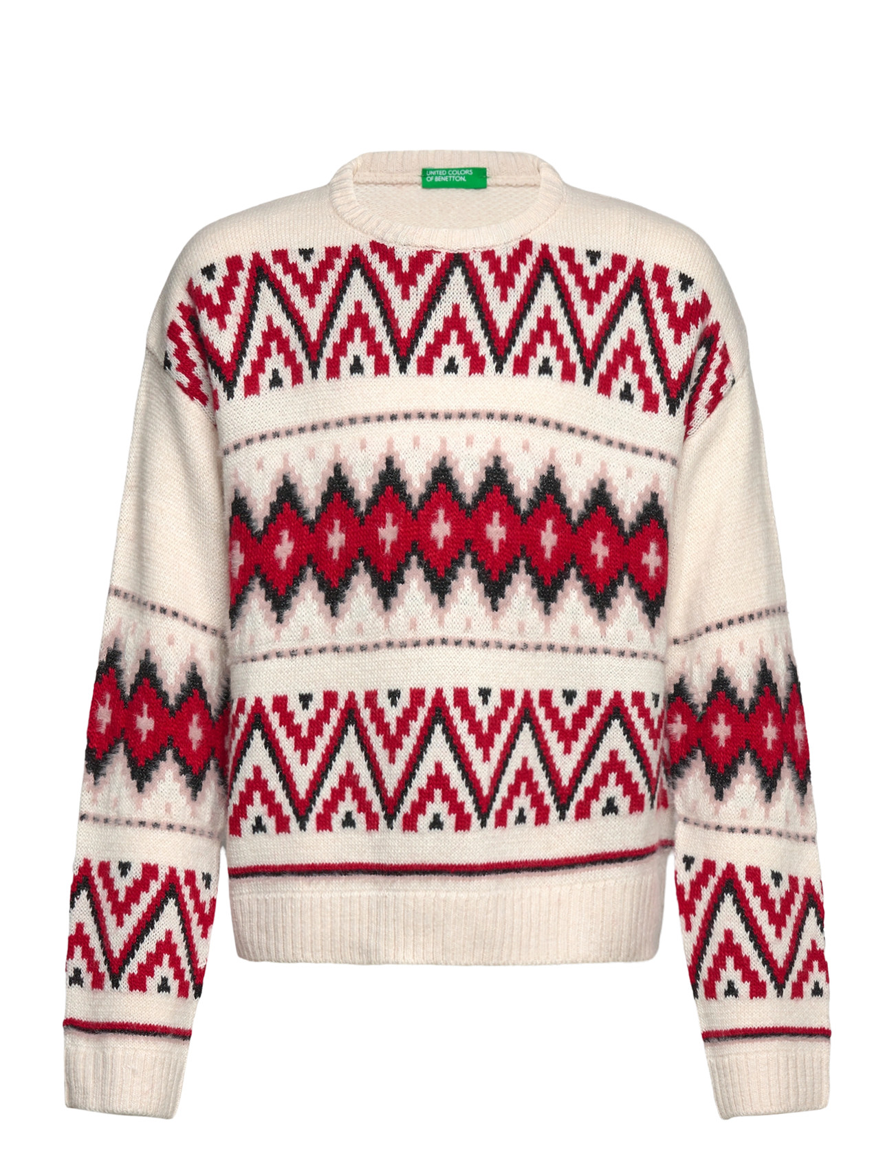 United Colors of Benetton Sweater L/S, 168, White, Strik > Pullovere, Børn