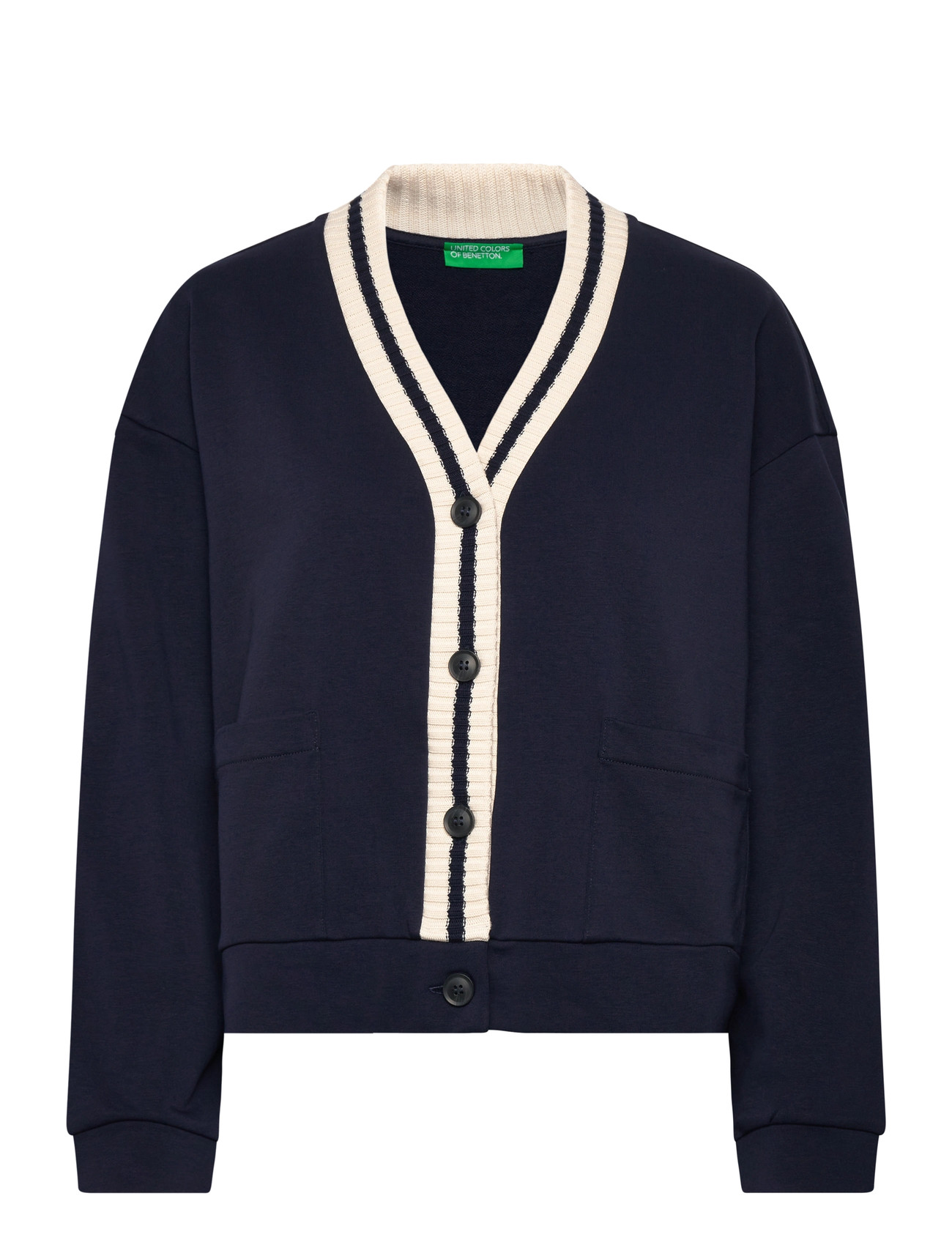 United Colors of Benetton L/S Cardigan, S, Navy, Strik > Cardigans, Dame