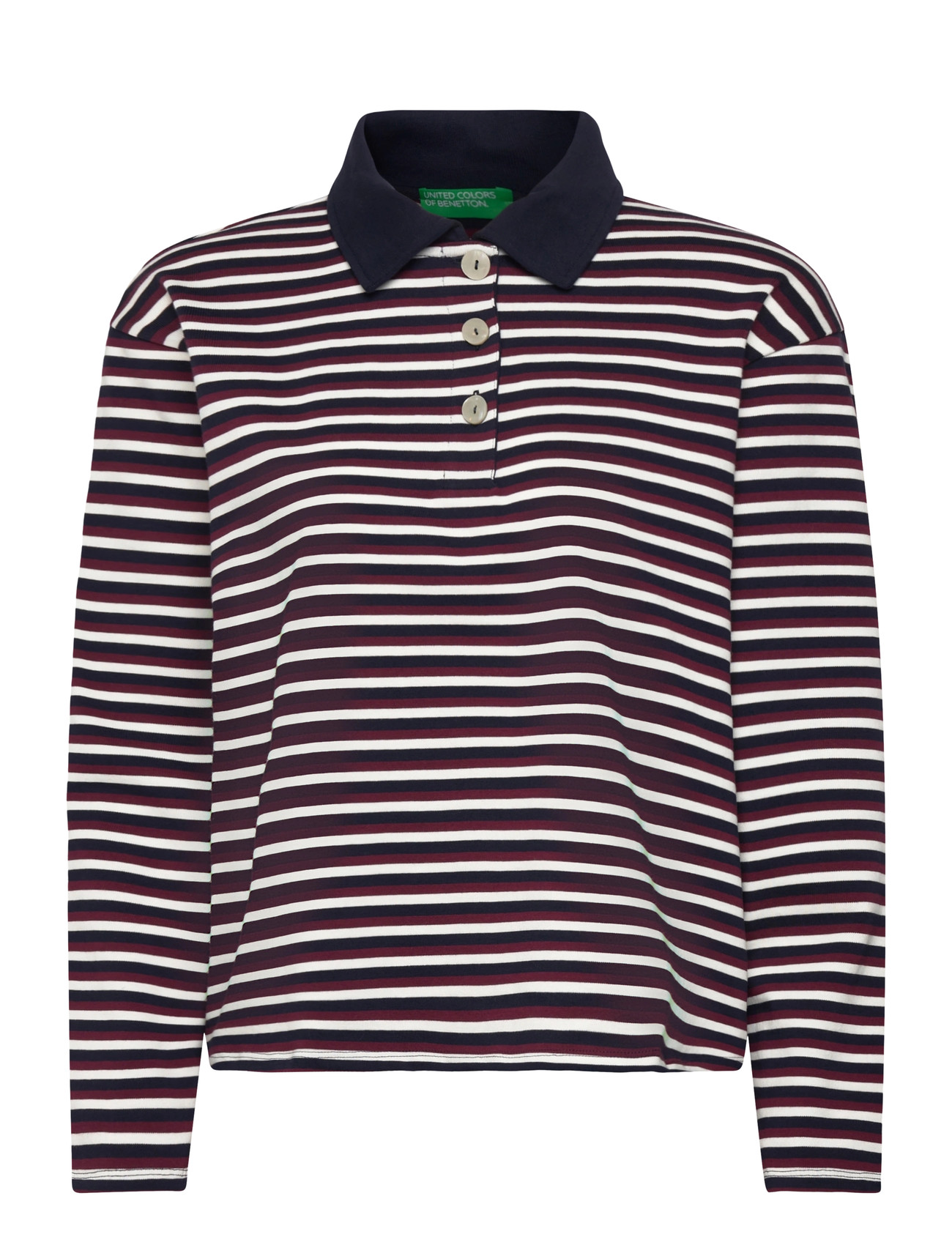 UNITED COLORS OF BENETTON L/S Polo Shirt Navy - XS - Damen