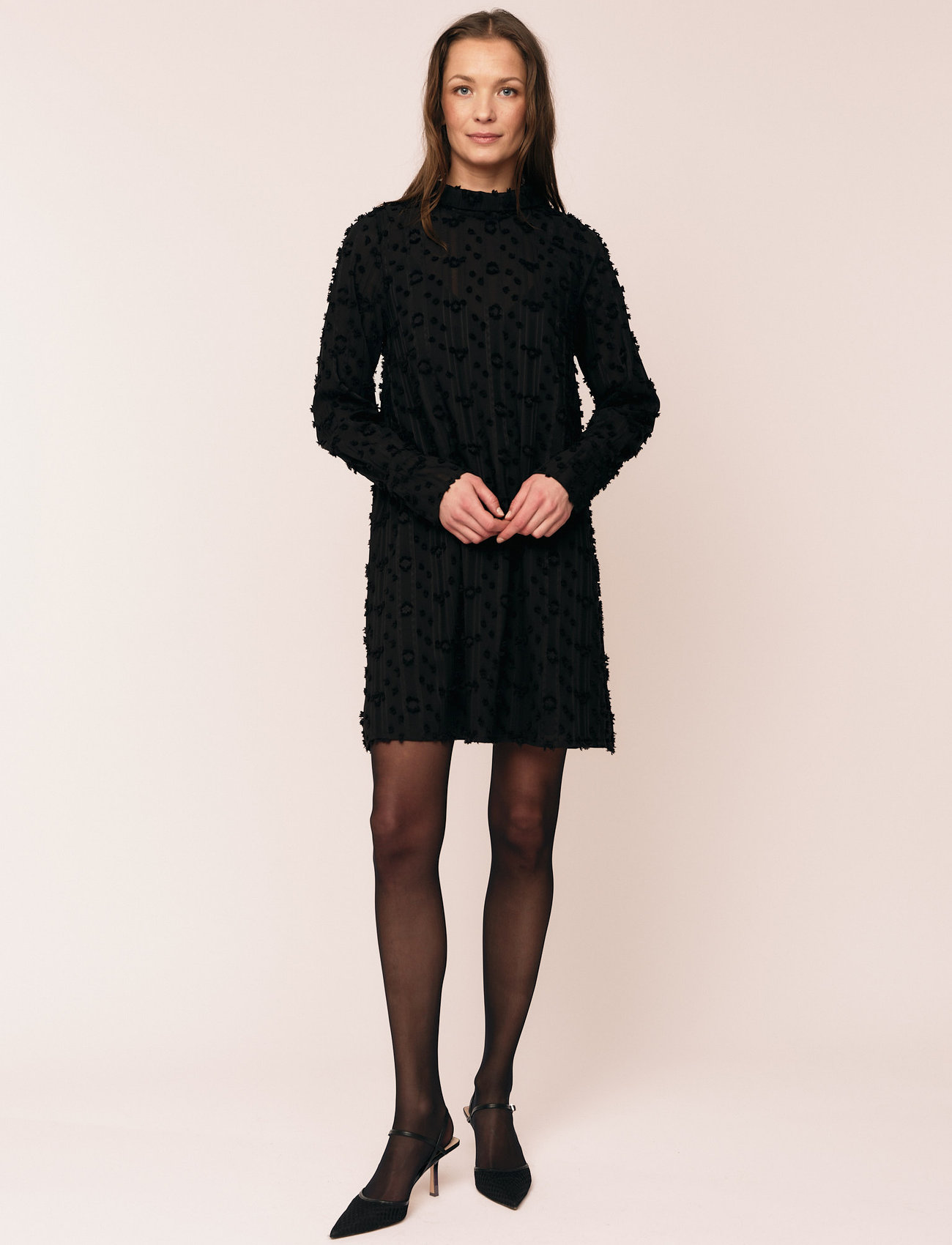 Once Untold Julia Mock Neck Dress, XS, Black, Kjoler > Kort Kjole, Dame