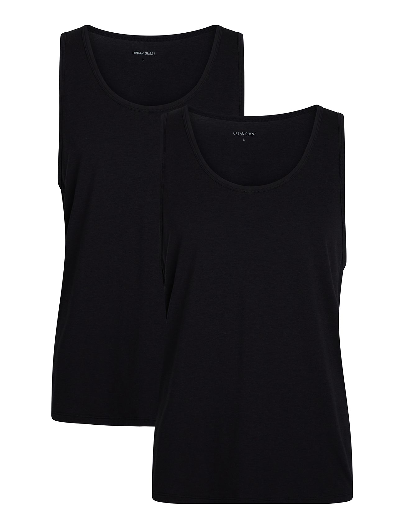 URBAN QUEST The Bamboo 2-Pack Mens Tank Oberteil Schwarz - XL - Herren