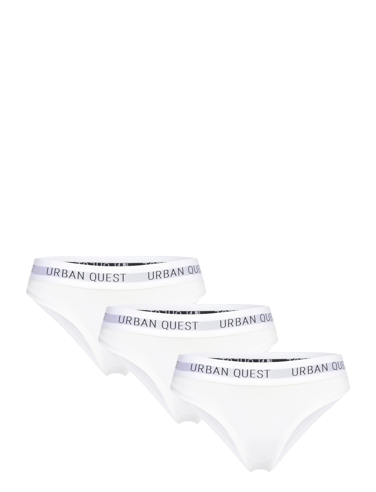 URBAN QUEST 3-Pack Damen Bamboo Bikini Brief Weiß - XS - Damen