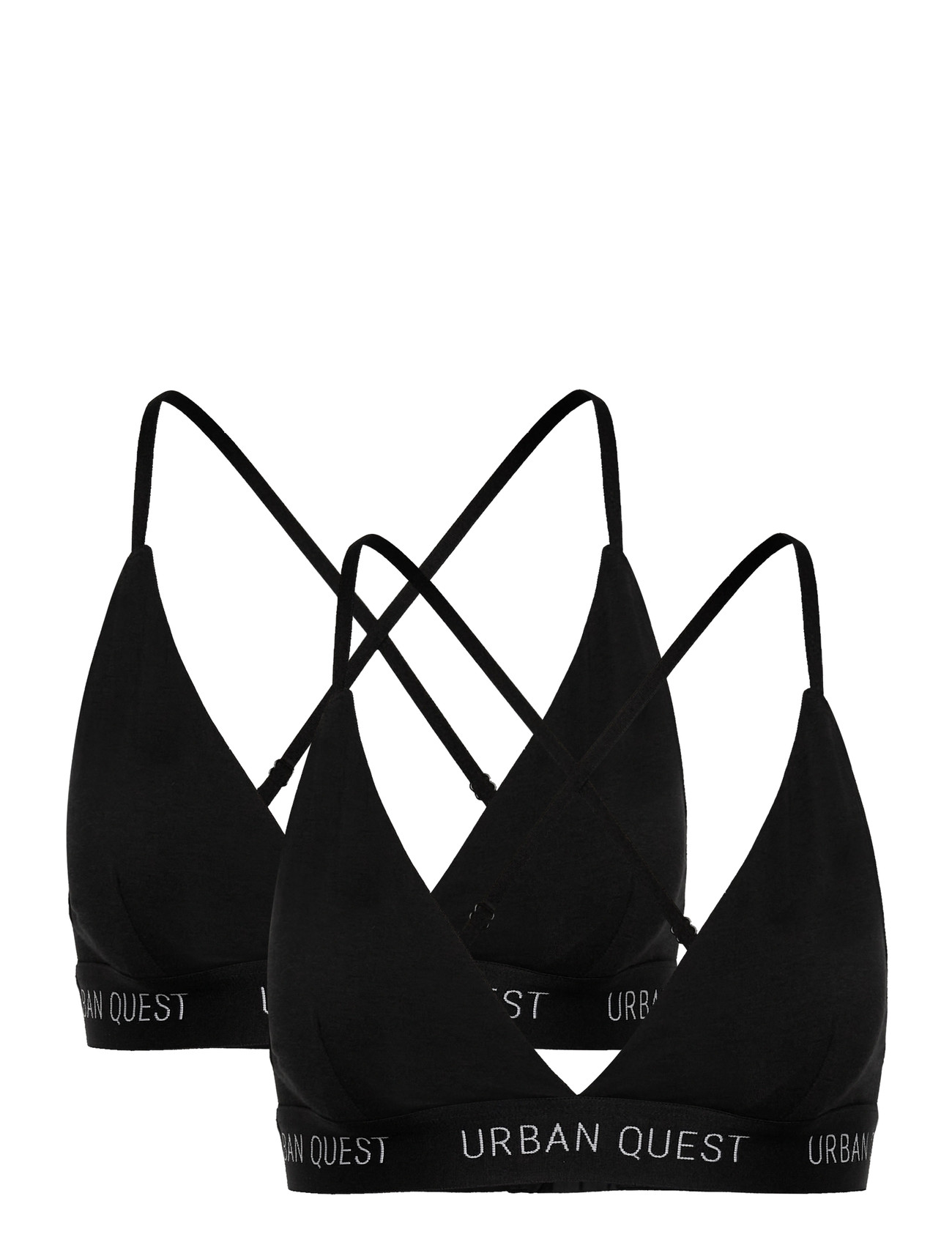 URBAN QUEST 2-Pack Damen Bamboo Triangle BH Schwarz - XL - Damen