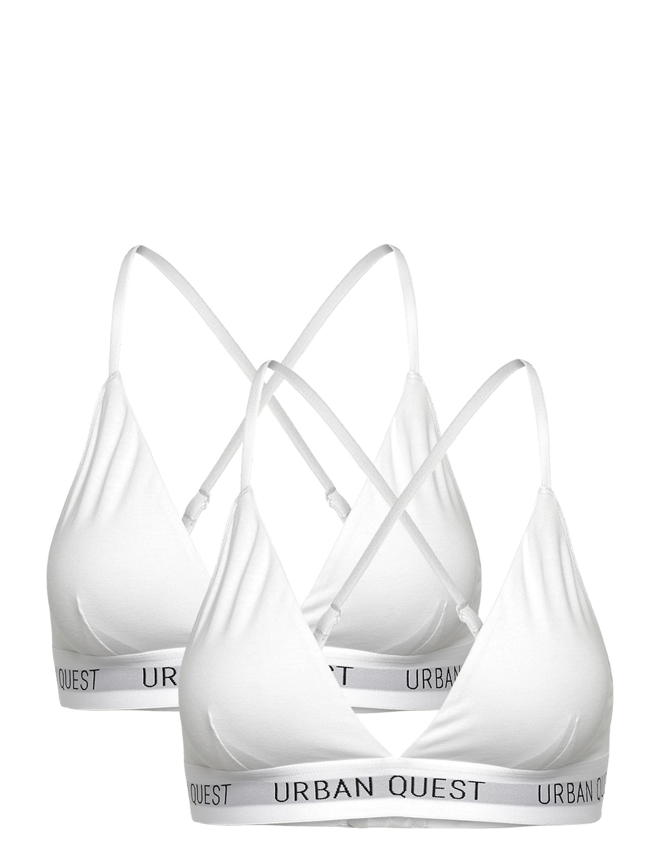 URBAN QUEST 2-Pack Damen Bamboo Triangle BH Weiß - M - Damen