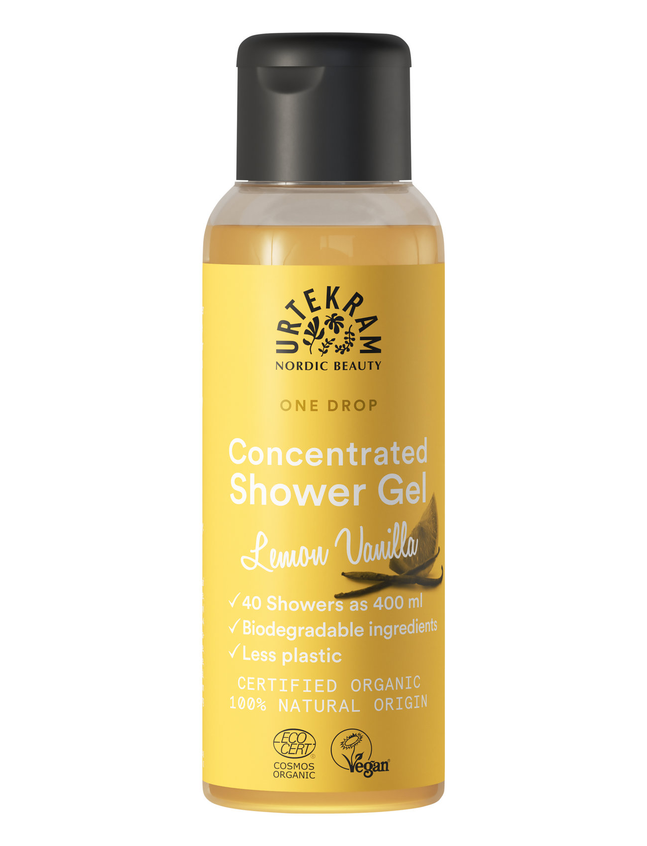 Concentrated Shower Gel Lemon Vanilla 100 Ml Shower Gel Badesæbe Nude Urtekram