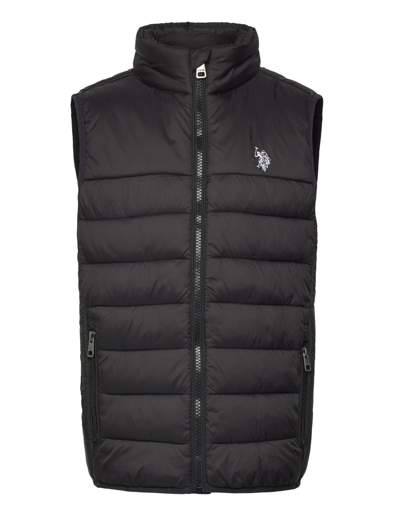 U.S. Polo Assn. Panelled Quilted Gilet, 164, Black, Overtøj > Udendørs Veste, Børn