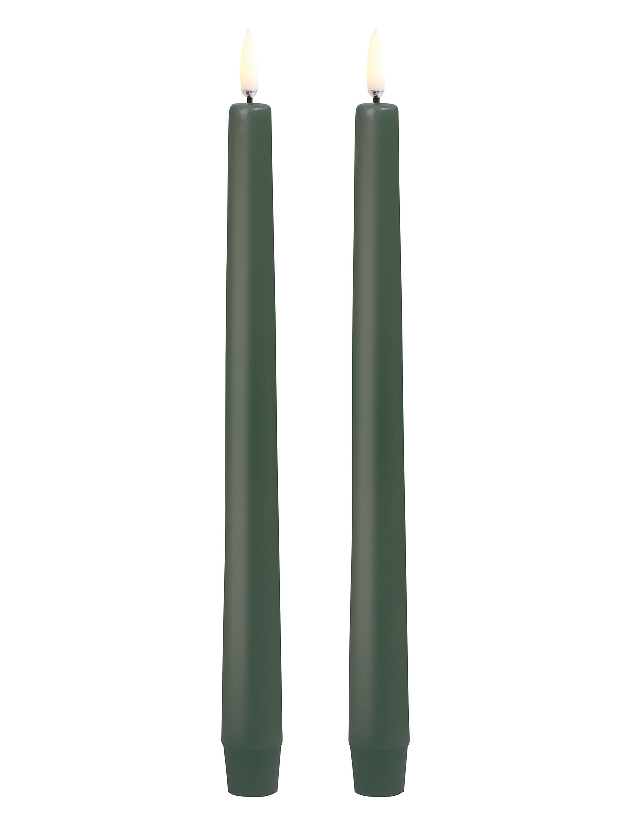 UYUNI Lighting Led Taper Candle, Olive Green, Smooth, 2-Pack, 2,3X25 Cm Grön