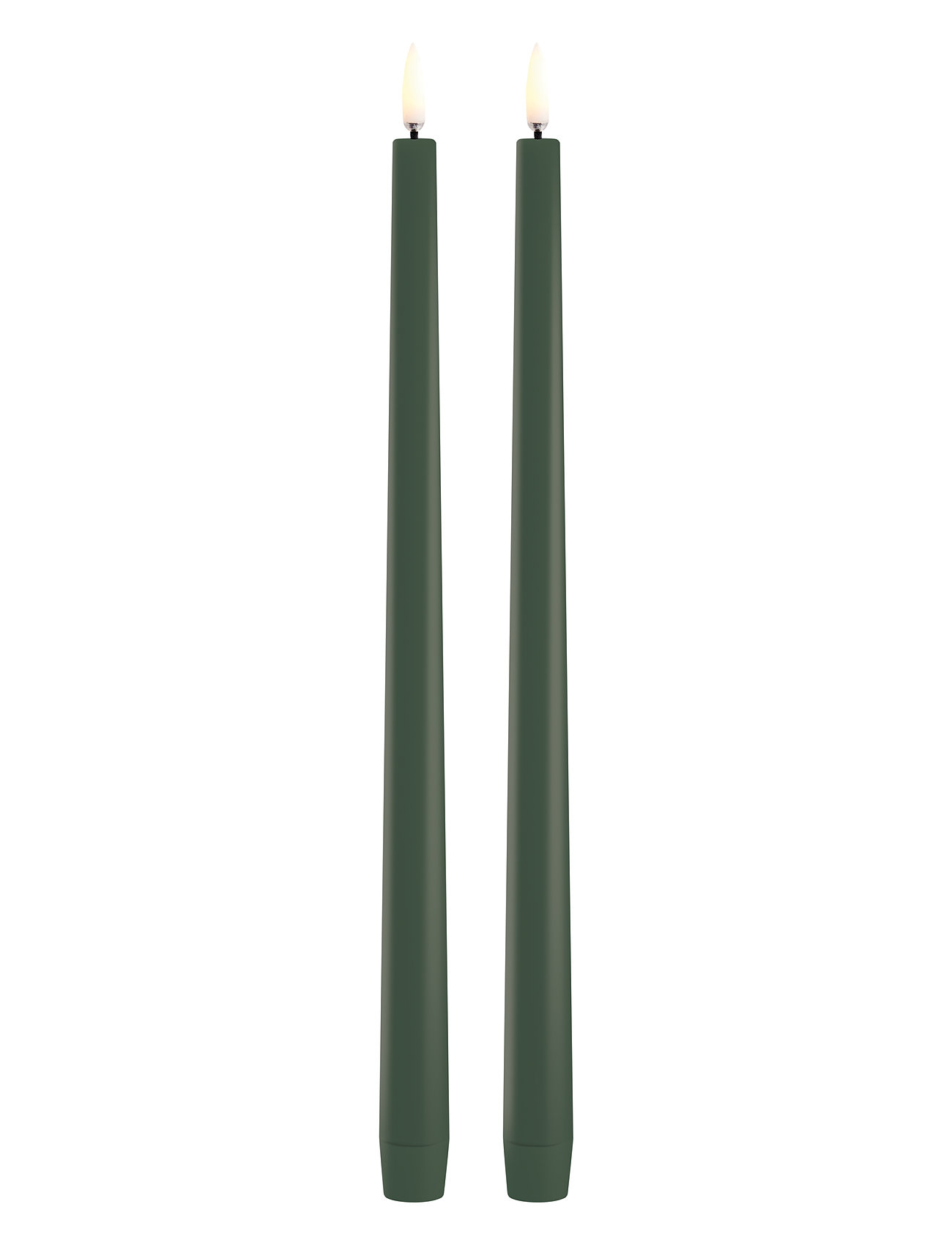 UYUNI Lighting Led Slim Taper Candle, Olive Green, Smooth, 2-Pack, 2,3X32 Cm Grön