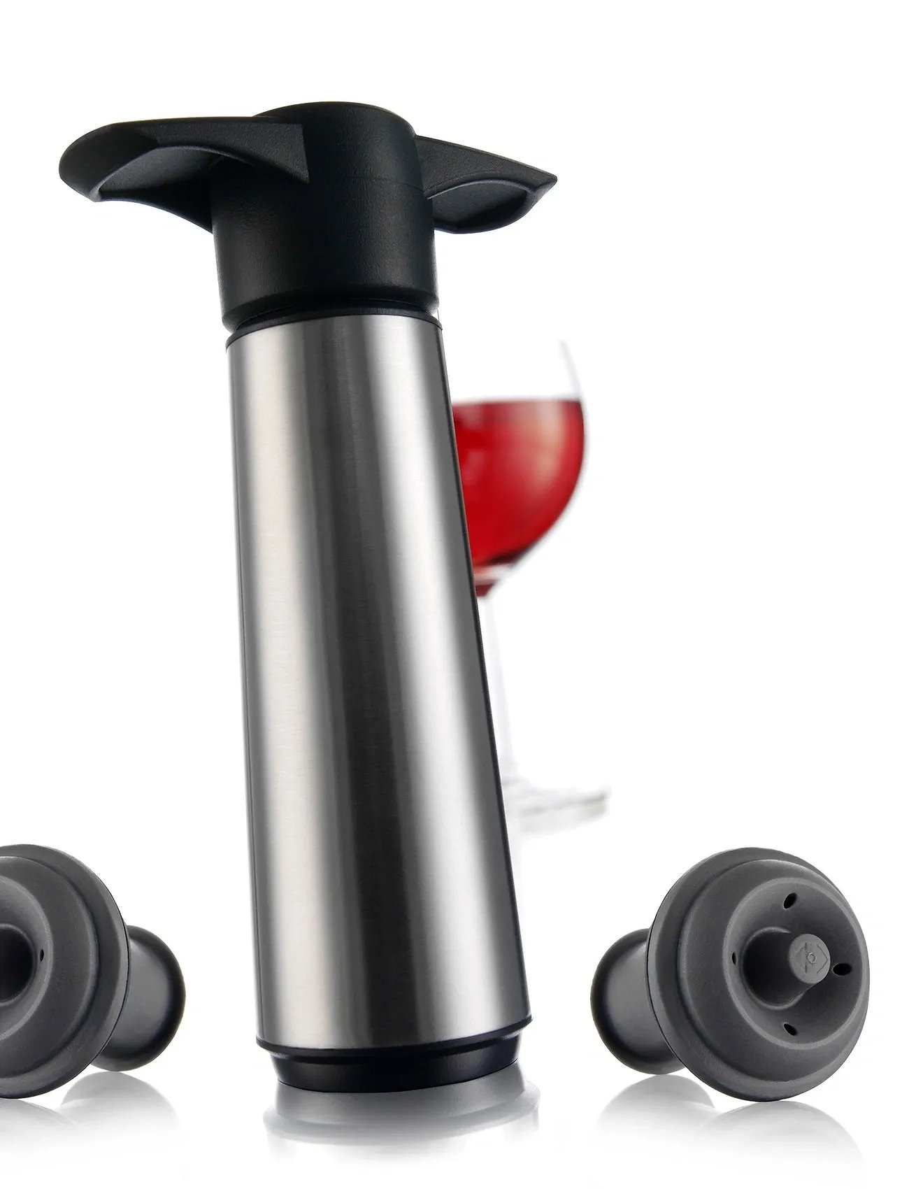 Vacuvin Wine Saver Ss 2-Pack, One Size, Black, Tilbehør Til Drinks Og Barer > Flaskeåbnere Og Vinpropper, Unisex