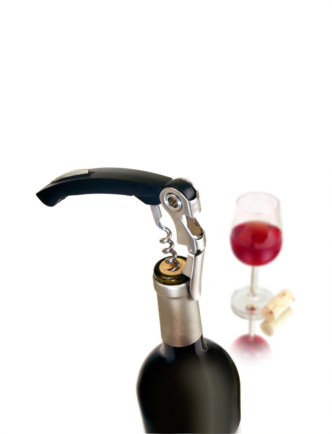 Vacuvin Double Hinged Corkscrew, 2X2.5X12.4 cm, Black, Tilbehør Til Drinks Og Barer > Flaskeåbnere Og Vinpropper, Unisex