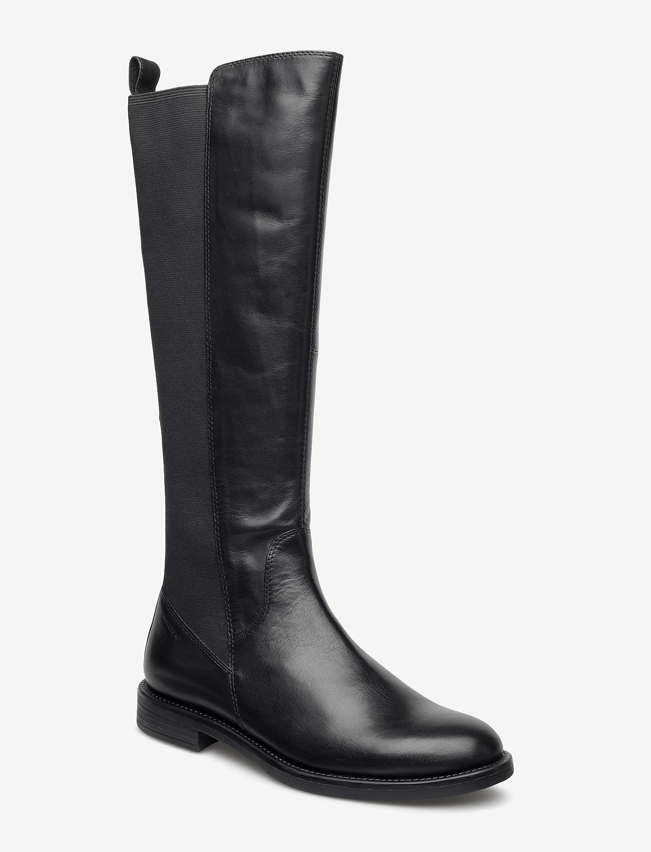 amina black leather boots