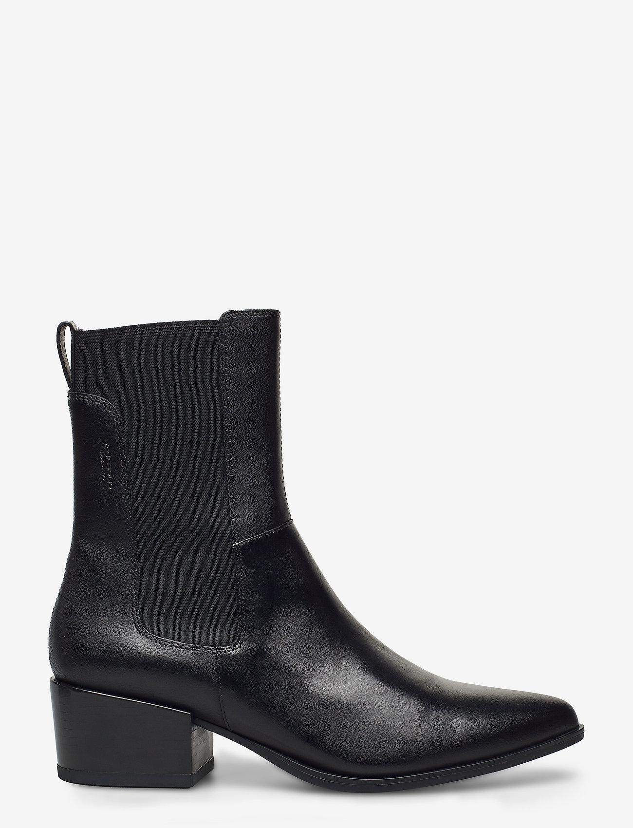 vagabond marja heeled ankle boots with stitching in black leather