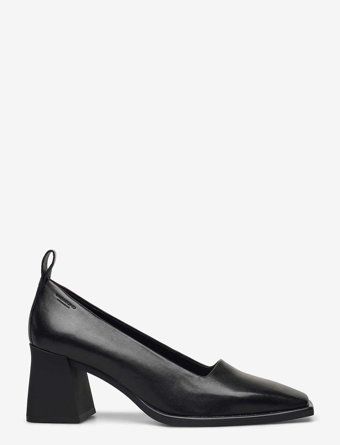 vagabond hedda leather flared heel knee boots in black
