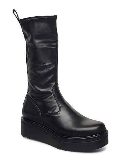 vagabond tara leather long womens black boots