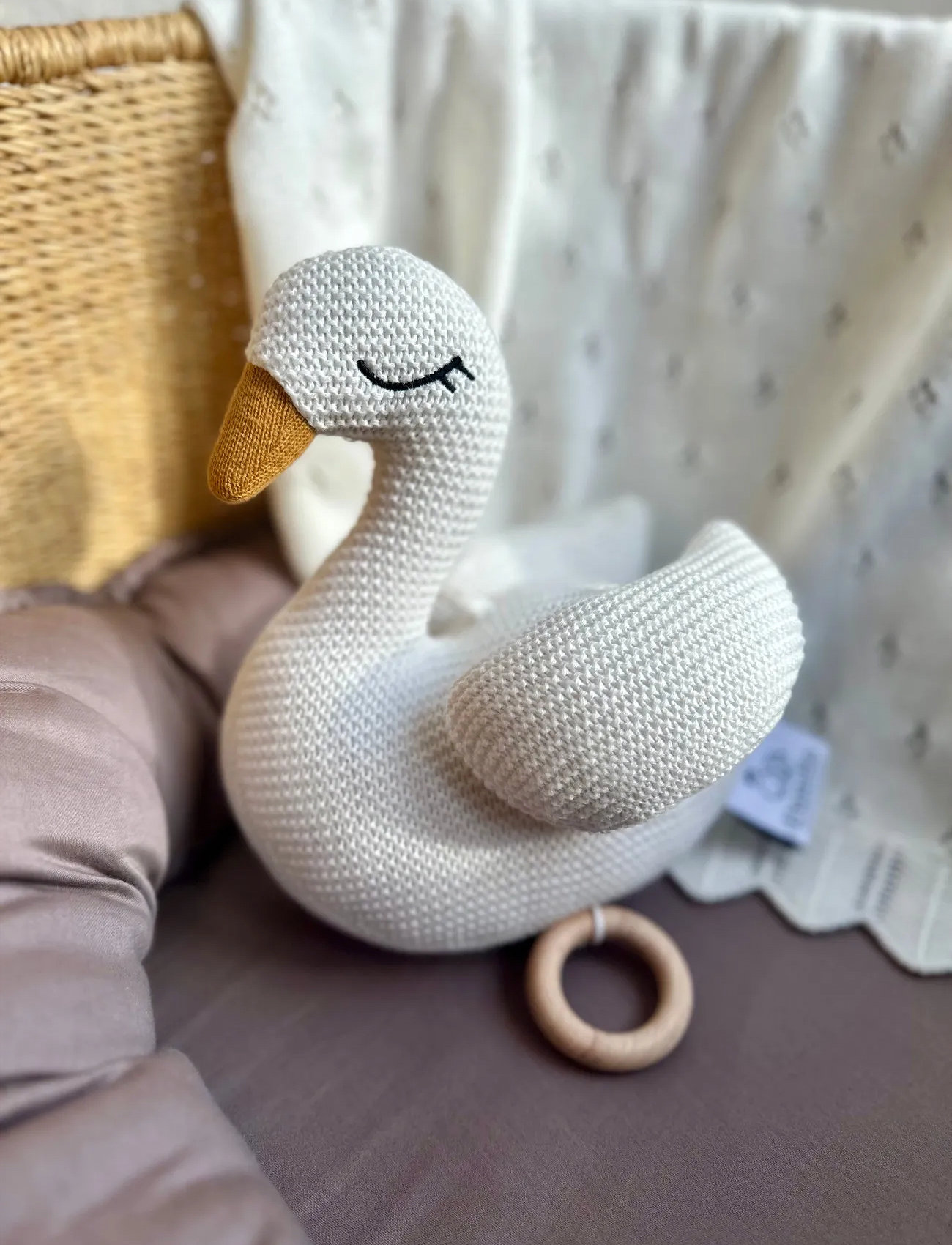 Vanilla Copenhagen Bamse Med Musik - Swan, 25X 20 cm, White, Baby Legetøj > Musical Plush Legetøj, Børn