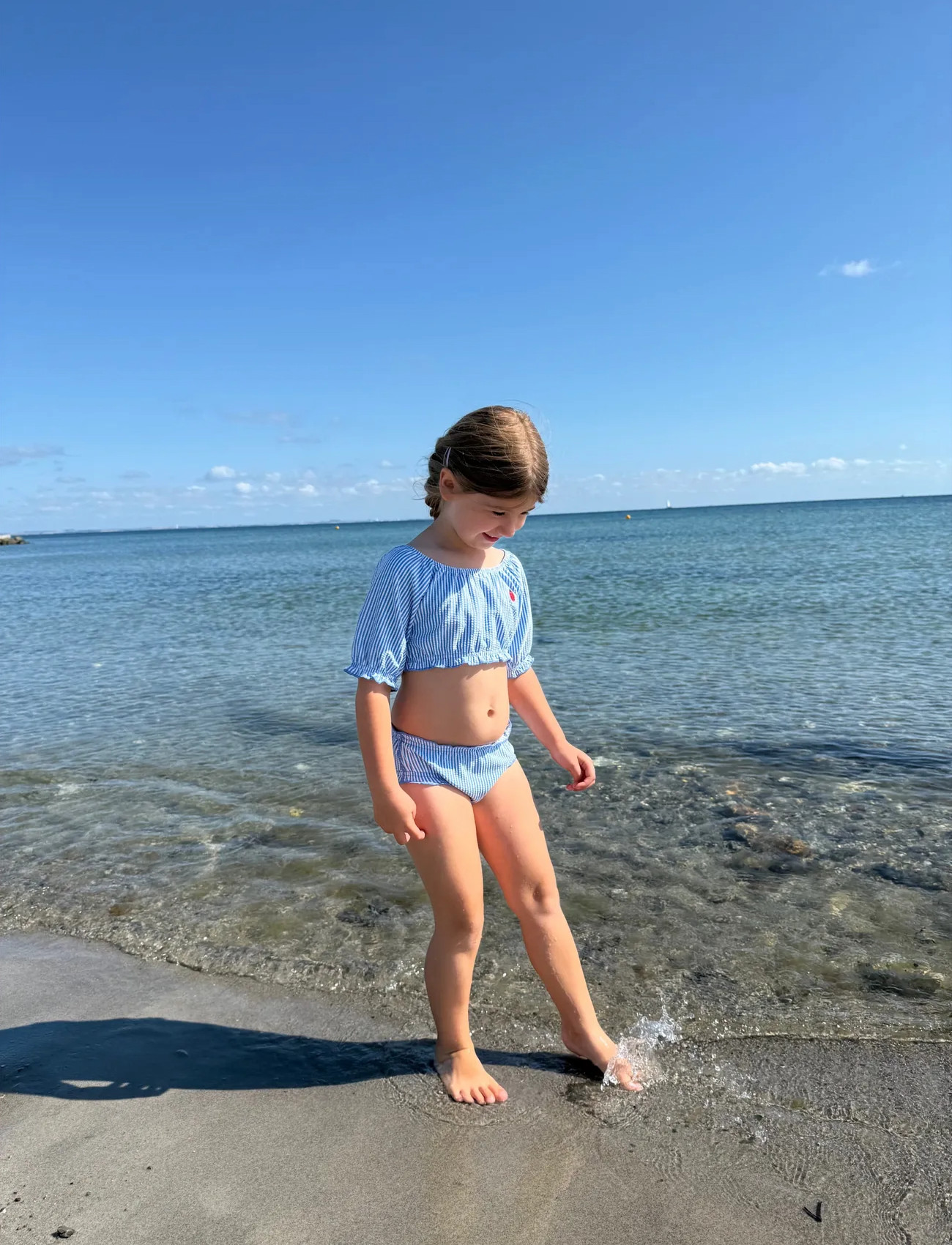 Vanilla Copenhagen Bikini - Seersucker - Ladybug, 4-5Y, Blue, Badetøj > Bikinier, Børn