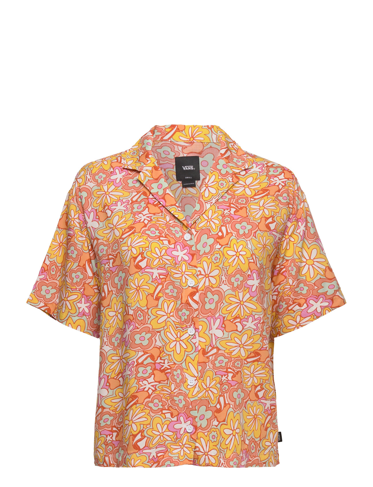 Resort Floral Ss Woven Sport Shirts Short-sleeved Orange VANS