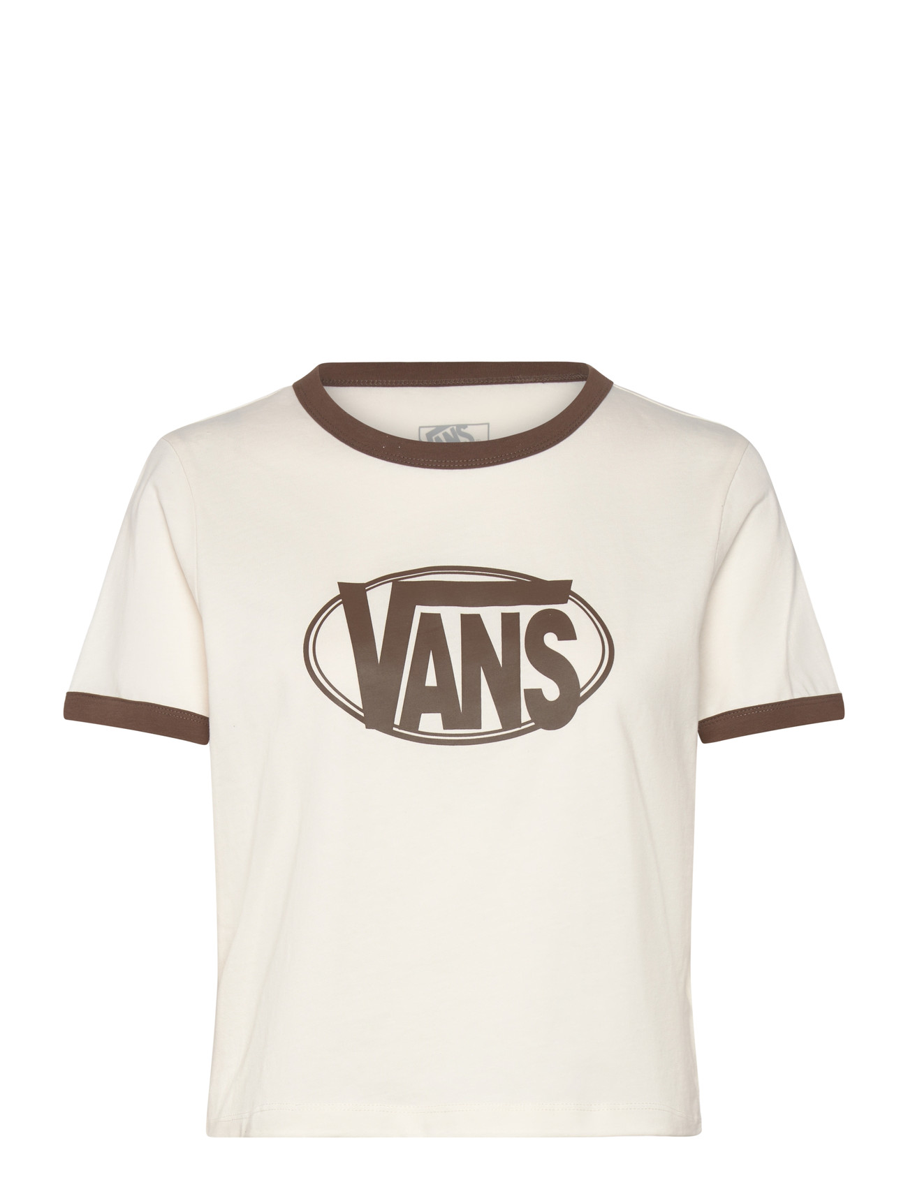VANS W Center Chest Ringer Tee, XL, Cream, Sports Overdele & T-shirts > Sport T-shirts, Dame