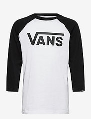 VANS - VANS CLASSIC RAGLAN BOYS - langærmede t-shirts med mønster - white/black - 0