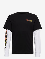 VANS - Top Boys Alpha - ensfarvede langærmede t-shirts - black - 0