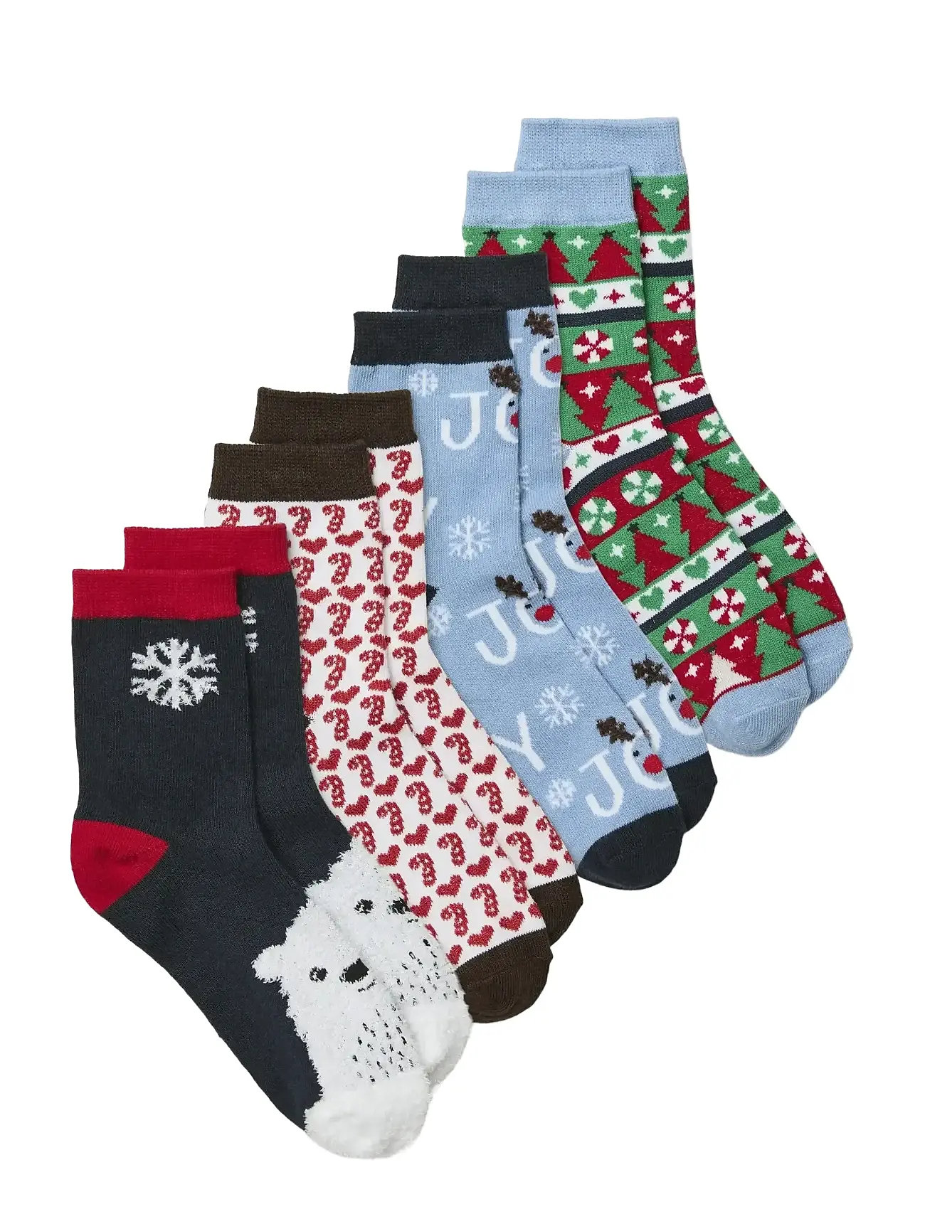 VERO MODA Mädchen Vmelf Socken Giftbox Xmas Mädchen Blau - One Size - Kinder
