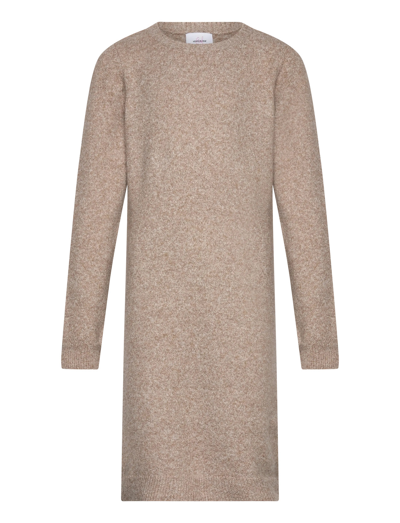 Vero Moda Girl Vmdoffy Ls O-Neck Dress Ga Girl Noos, 158/164, Beige, Fritidskjoler > Fritidskjoler Med Lange Ærmer, Børn