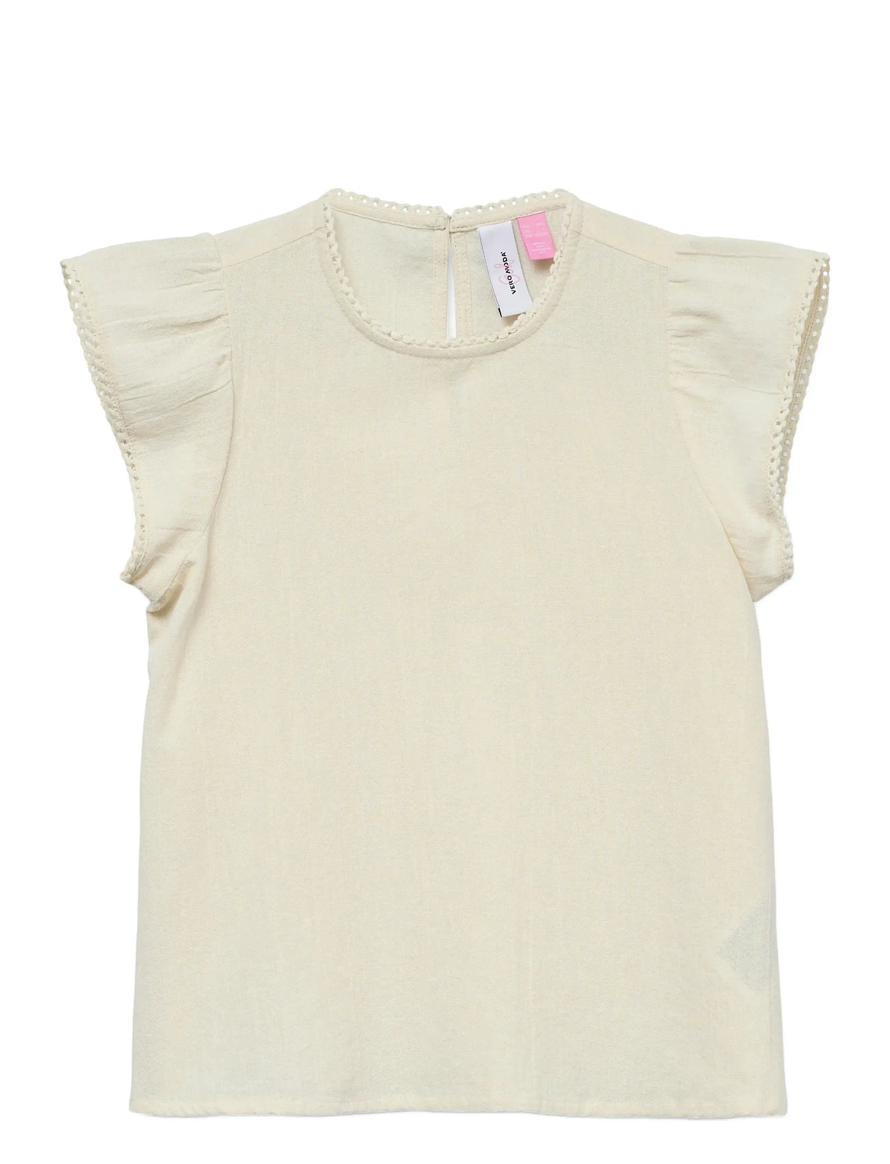 VERO MODA Mädchen Vmpretty Ss Oberteil Wvn Ga Mädchen Cream - 140 - Kinder