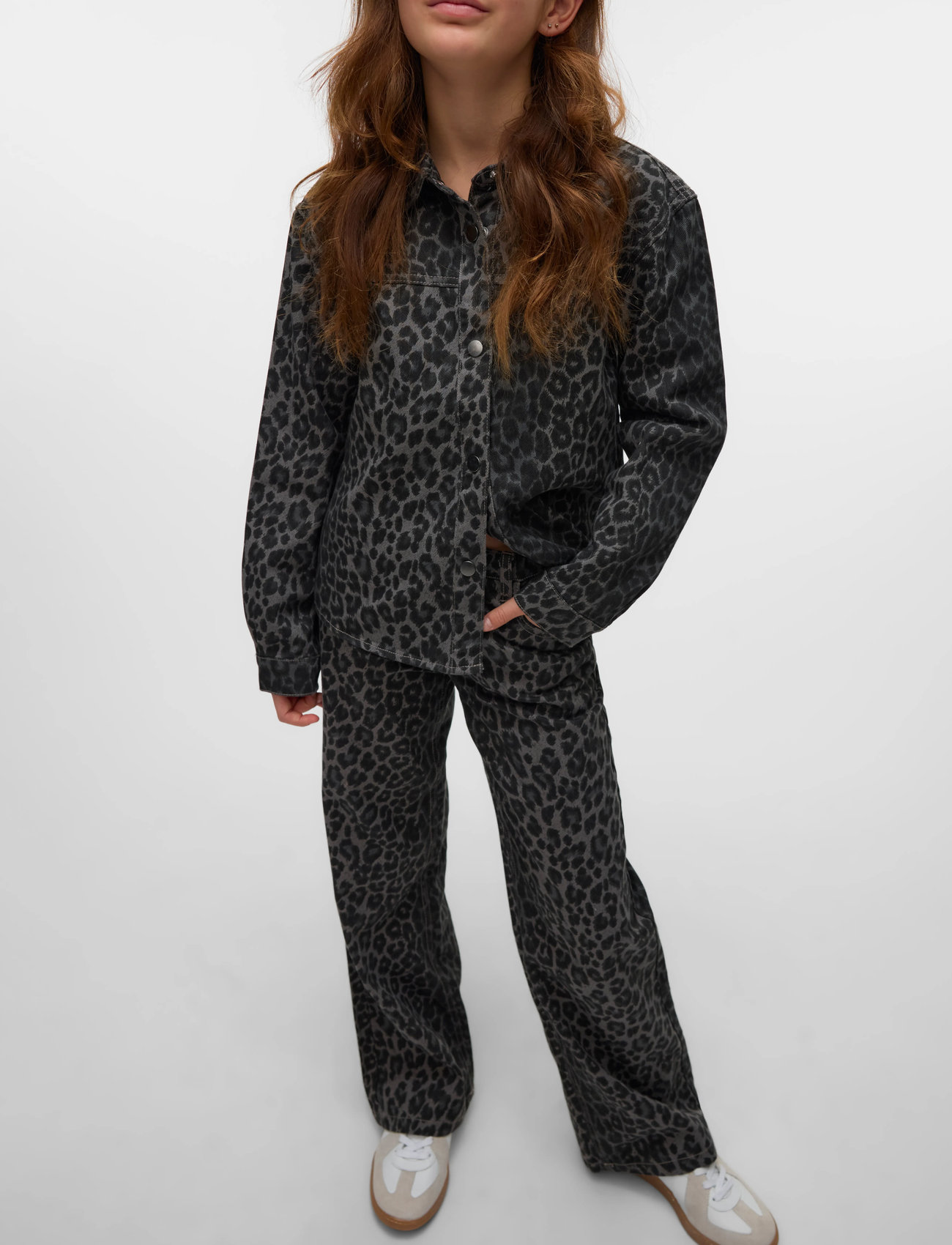Vero Moda Girl Vmlenora Tessa Hr Wide Leo Jeans Girl, 158, Multi/patterned, Jeans > Vidde Jeans, Børn