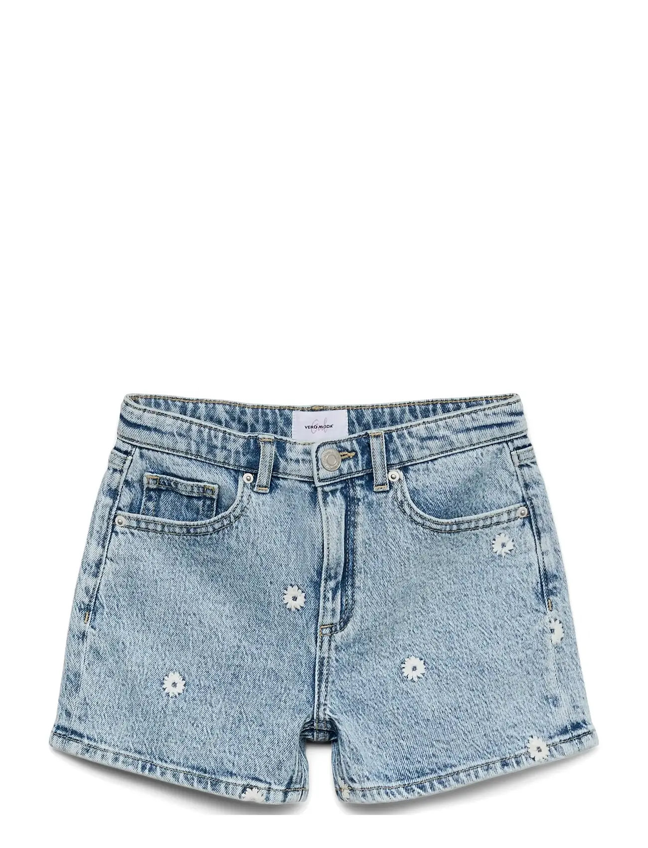 Vero Moda Girl Vmtess Short Emb Dnm Shorts Ra339 Girl, 140, Blue, Underdele > Shorts, Børn