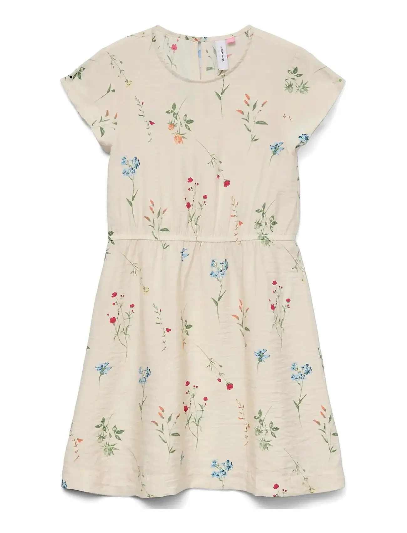 VERO MODA Mädchen Vmjosie Ss Kleid Wvn Mädchen Cream - 128 - Kinder
